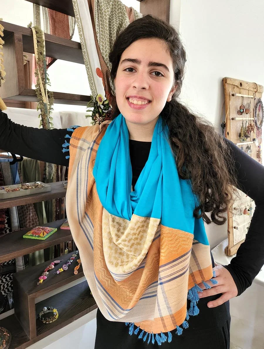 Combination of keffiyeh the traditional Jordanian\Palestinian scarf with a very soft fabric and tassels
