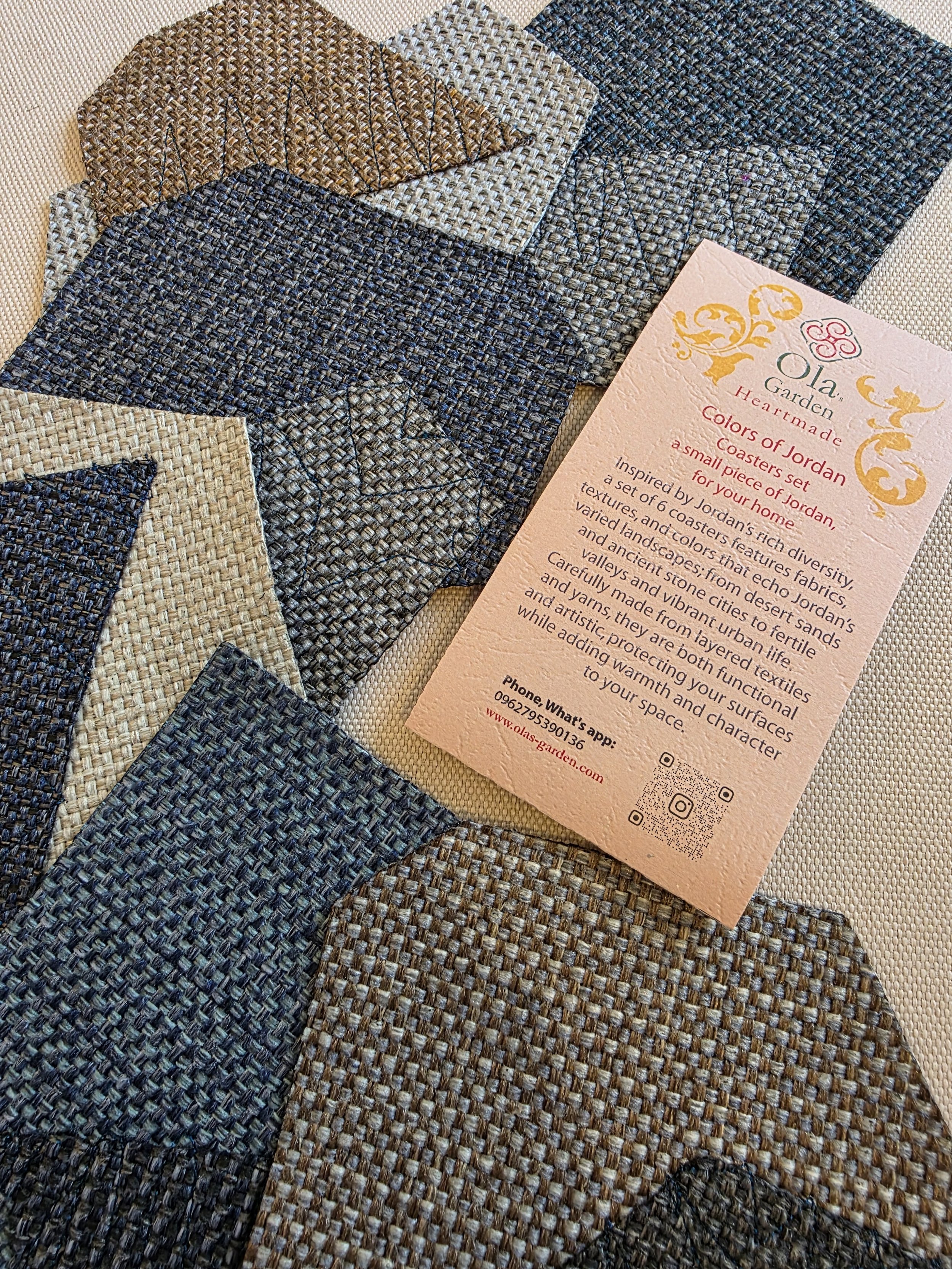 One of a kind coasters set, Modern ethnic decor, Home styling accessories