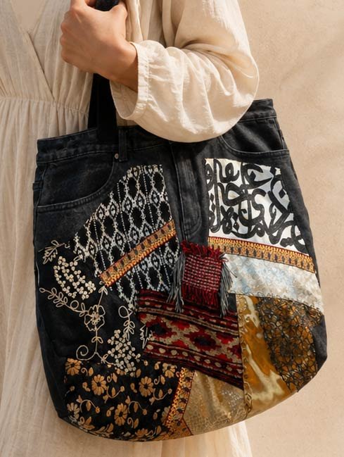 bohemian style. this  bag is unique sustainable fashion, eco-conscious style statement. Designed for life on the go,  offers space to carry all your daily essentials