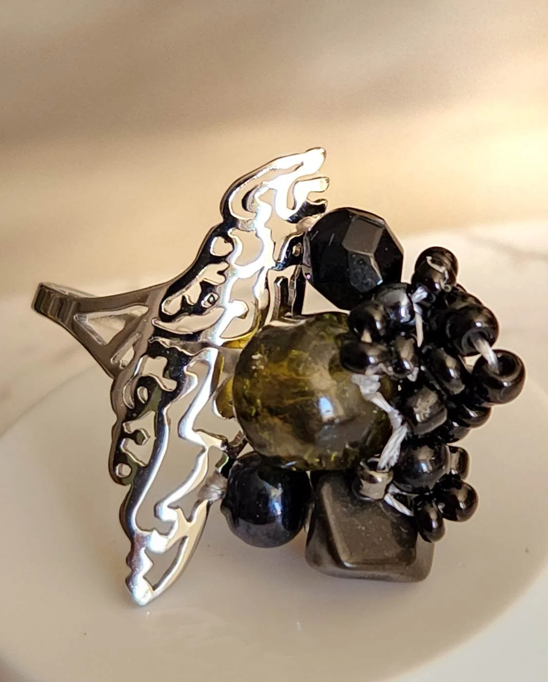 Celebrate culture and identity with this stunning handcrafted ring featuring the map of Palestine with Arabic calligraphy quote “There is something on this earth worth living for”