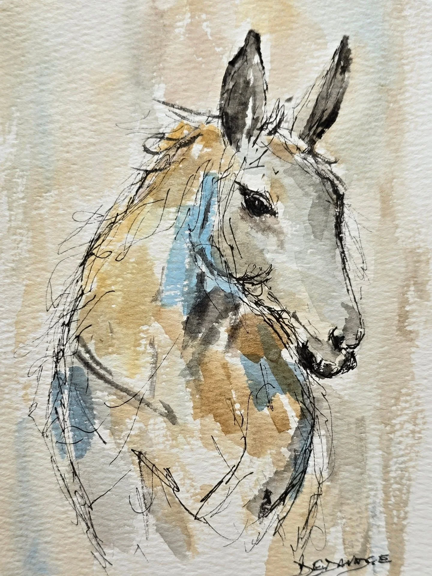 'A horse with no name'
Watercolour

Just messing around this afternoon - just because.

#relaxing #recharge #horses #study #watercolour