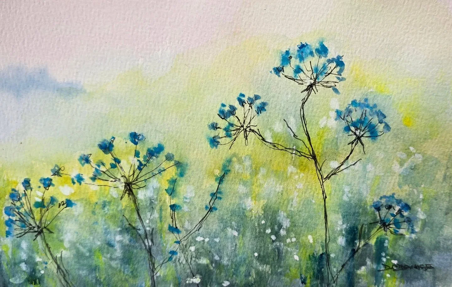 'Blue Whispers'
Watercolour

An original watercolour painting of the humble umbel with a slight twist on the hues, making it look dreamy like and as if they are swaying and whispering to each other.
#umbel #milkweed #naturebeauty #watercolour #lincol