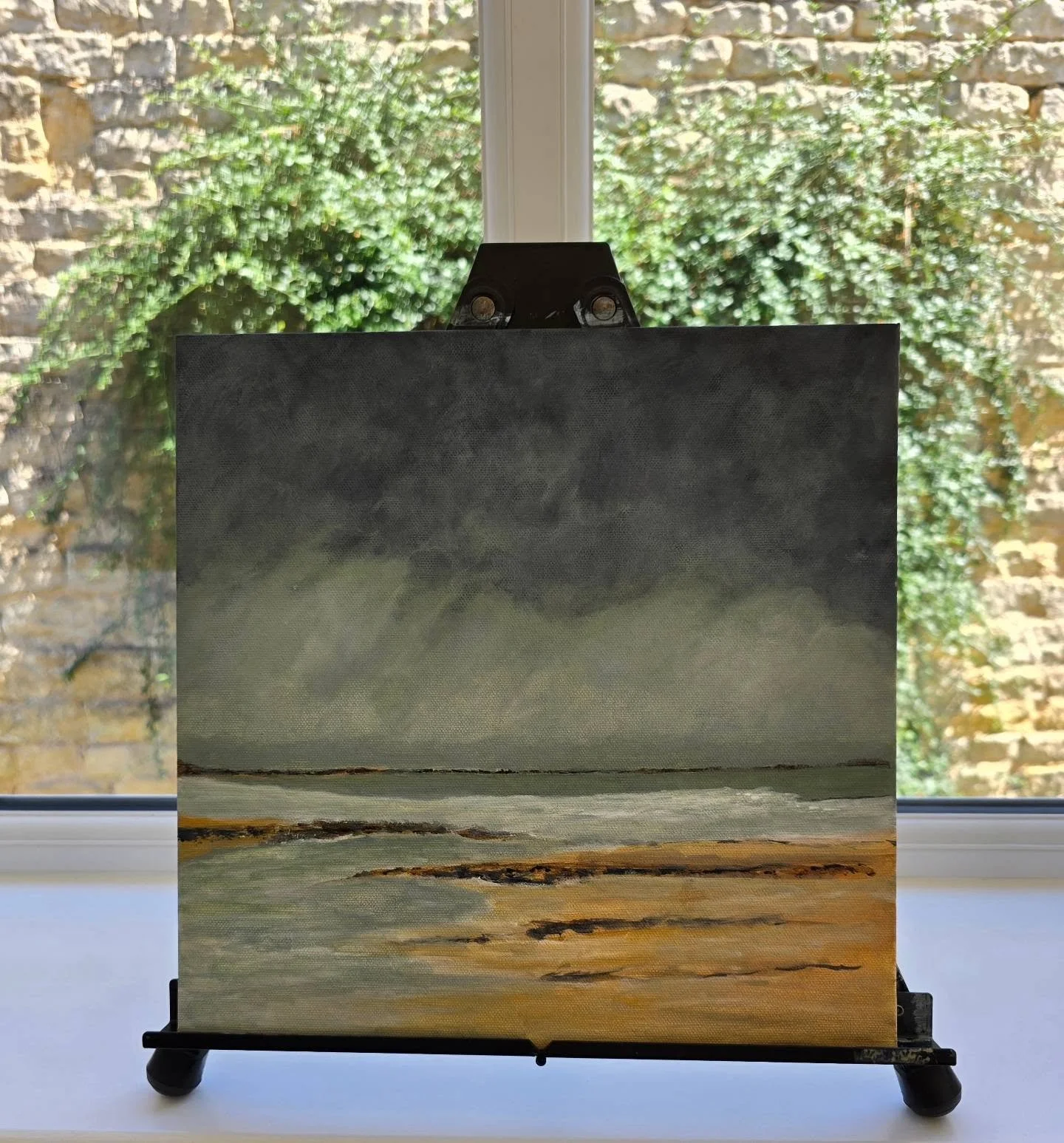 W.I.P.
Acrylic

I really think this is wishful thinking on my part. 

To be finished another day.

#wipart #stormywaters #coolbreeze #originalartworks #acrylic