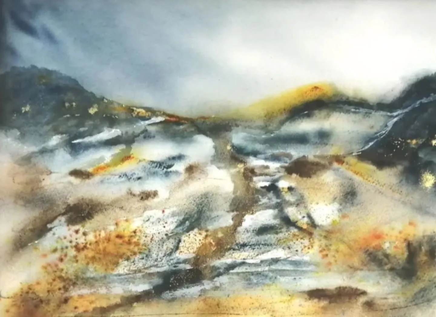 'The Frozen Path'
Mixed Media

"The frozen path - where stillness settles, and the way forward lies quietly beneath the ice." (Debbie Davidge)

This painting is currently on exhibition at @hardinghousegallery for the Elemental Exhibition, o