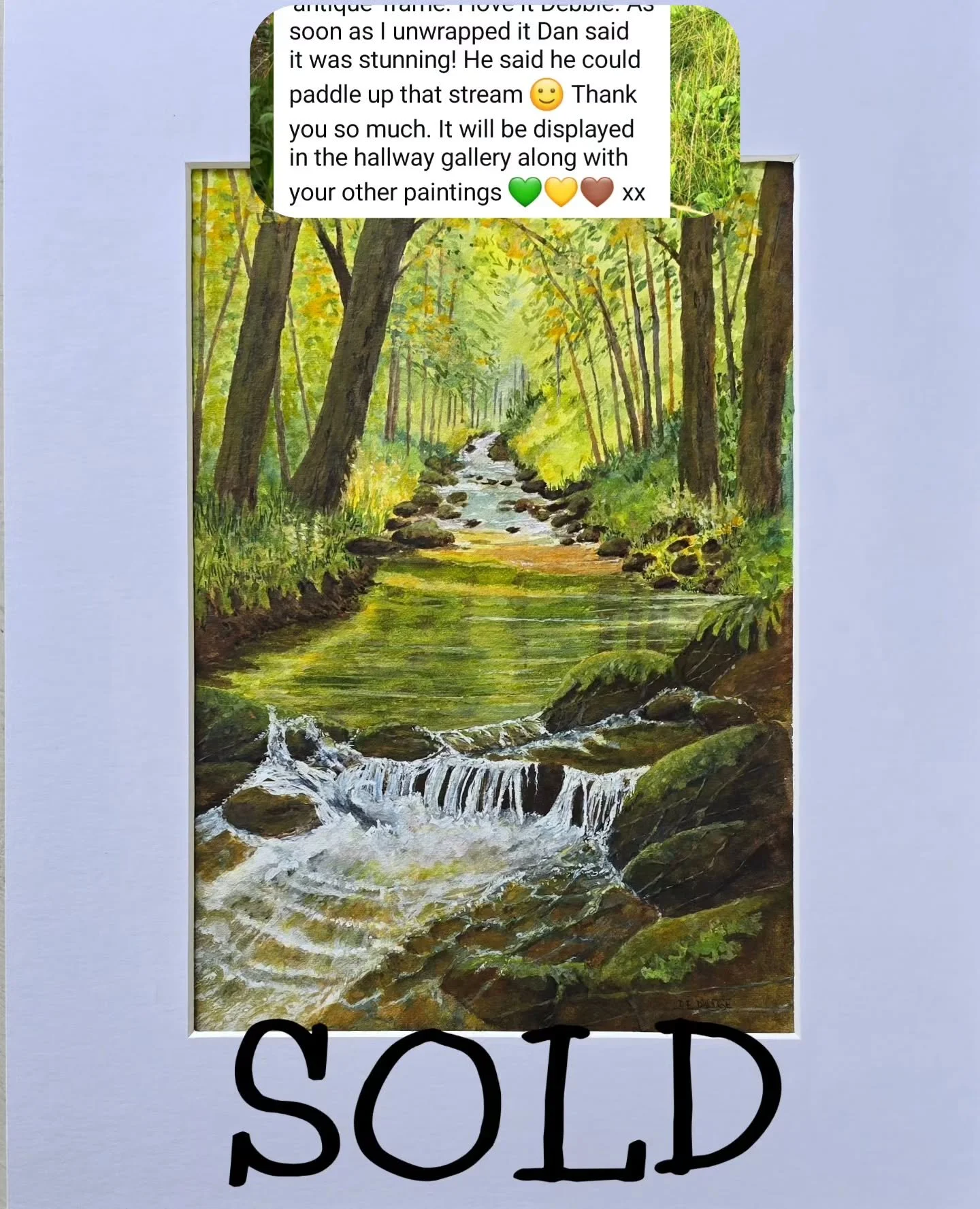 A heartfelt thank you to a lovely collector who has chosen another of my paintings - 'Woodland Stream'.

Your continued support means a great deal, and I'm truly grateful that my work has found a home. 

#thankfulness #artcollector #woodlandstream #o