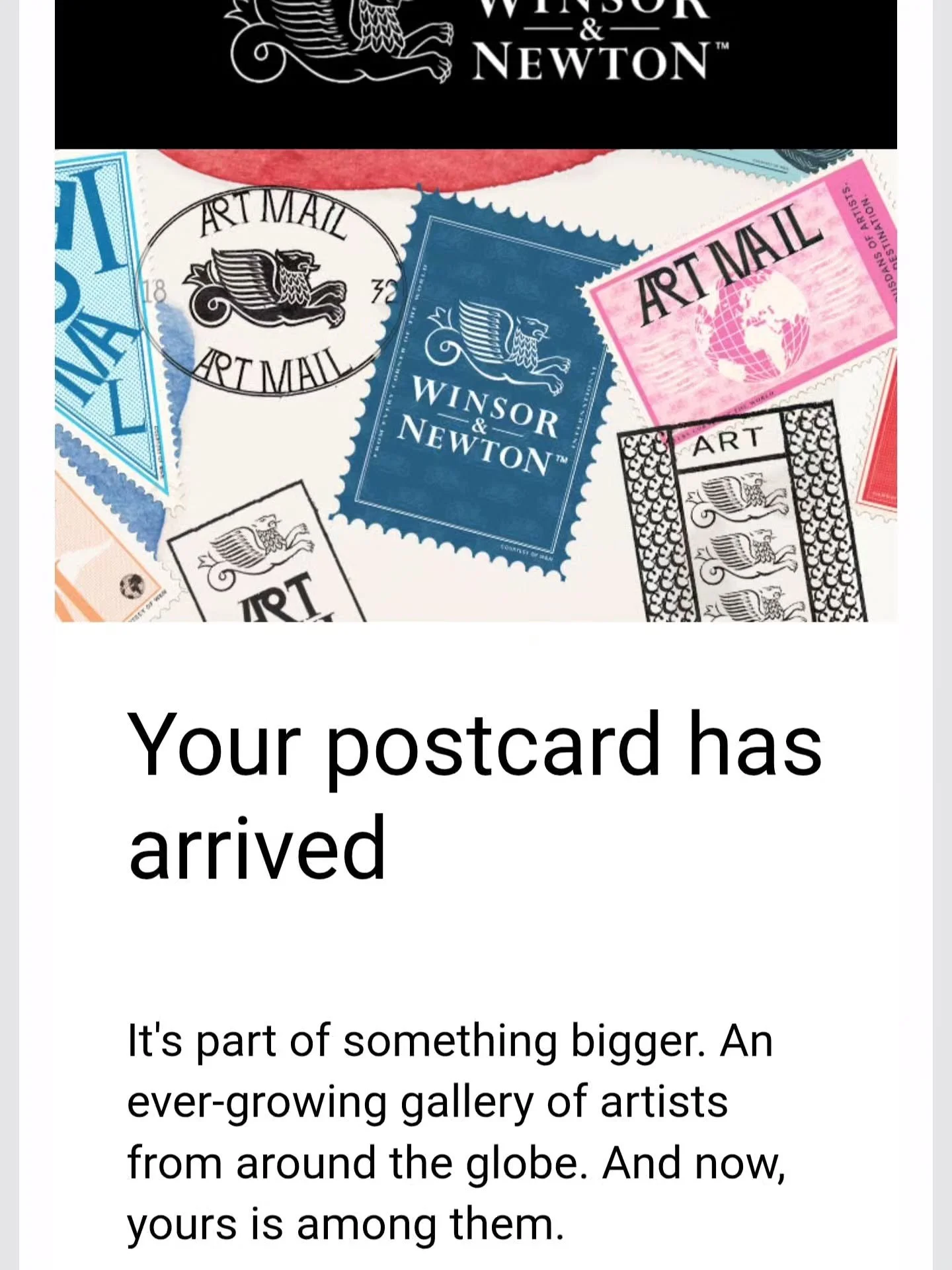 It's reassuring to know your artwork on a postcard has been safely received! Thank you to @winsorandnewton for the acknowledgement email.

If you would like to view the worldwide gallery of postcards, visit their website.

#beingapartofglobalart #sno