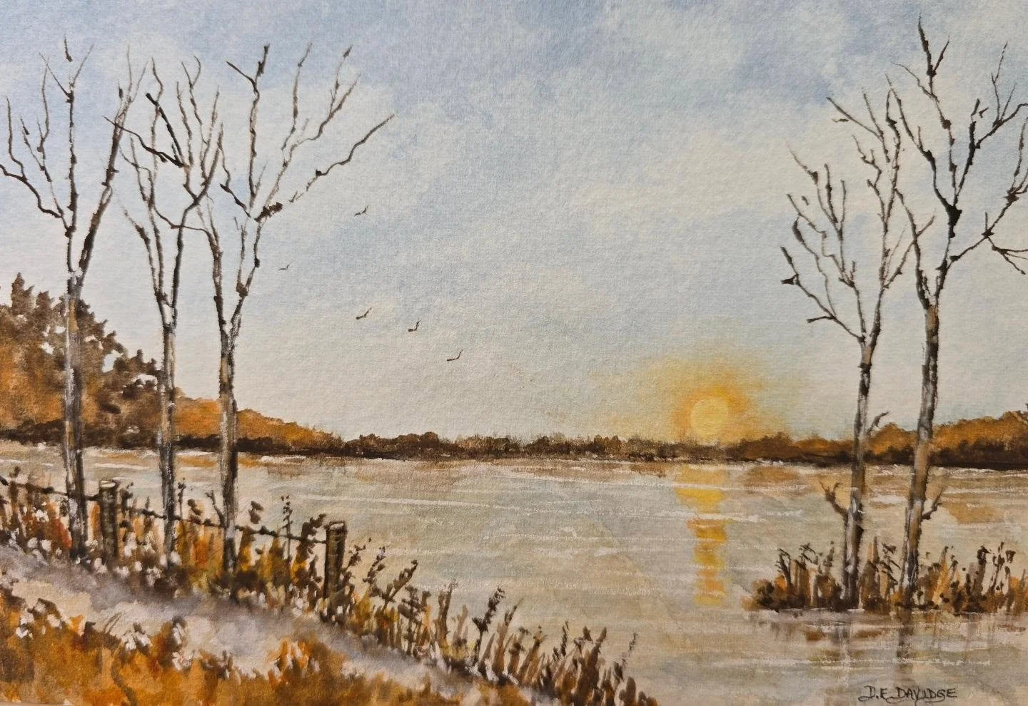 'Winter Reflections'

An original watercolour destined for an Exhibition. 

#tranquility #winter #reflections #originalart #watercolour