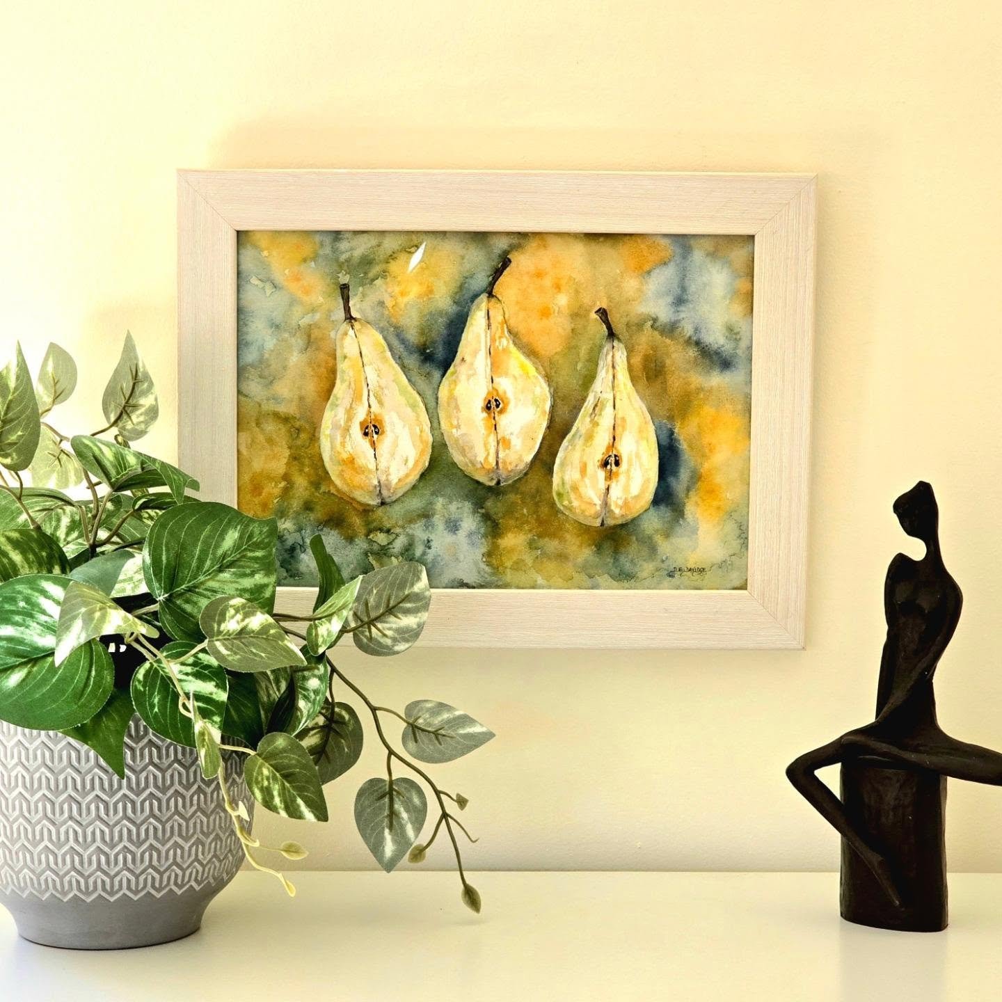 'Pears, Revealed'
Watercolour

Three golden pears, delicately opened to reveal their inner forms and seeds.

#pears #fruits #watercolour #lincolnshireartist #originalart