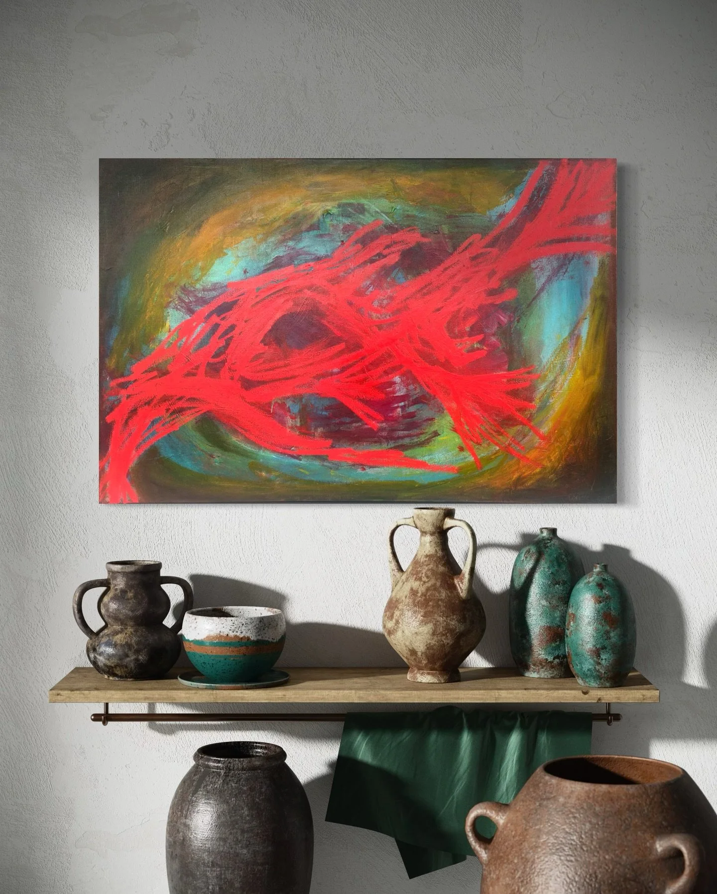 &ldquo;Manon&rsquo;s Fury&rdquo; is all movement, heat, and instinct. I was listening to the Throne of Glass Series while painting and this is my representation of Manon&rsquo;s life. This piece began in chaos and kept demanding more! More tension, m