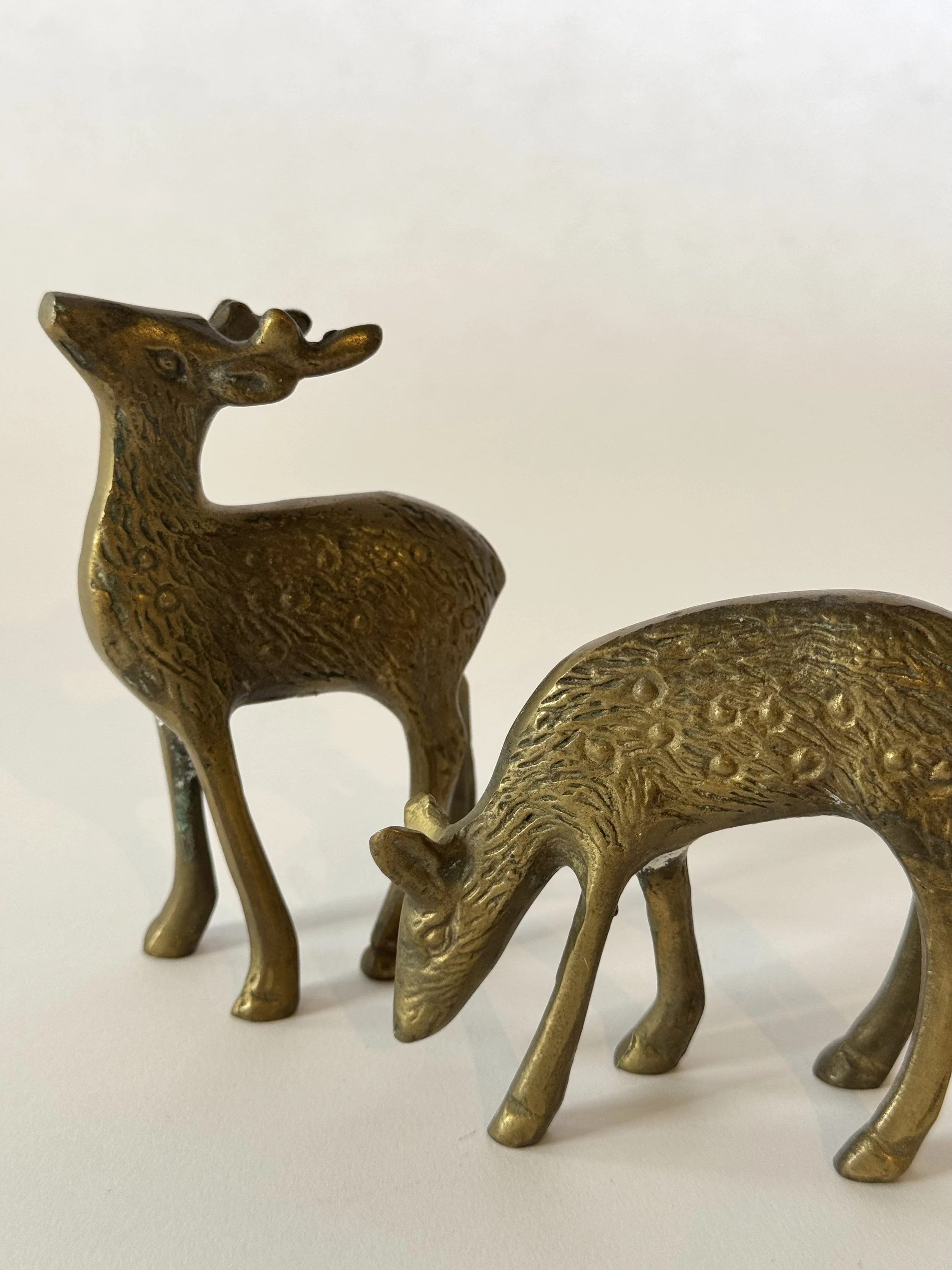 Mid Century Brass Deer (Set of 2)