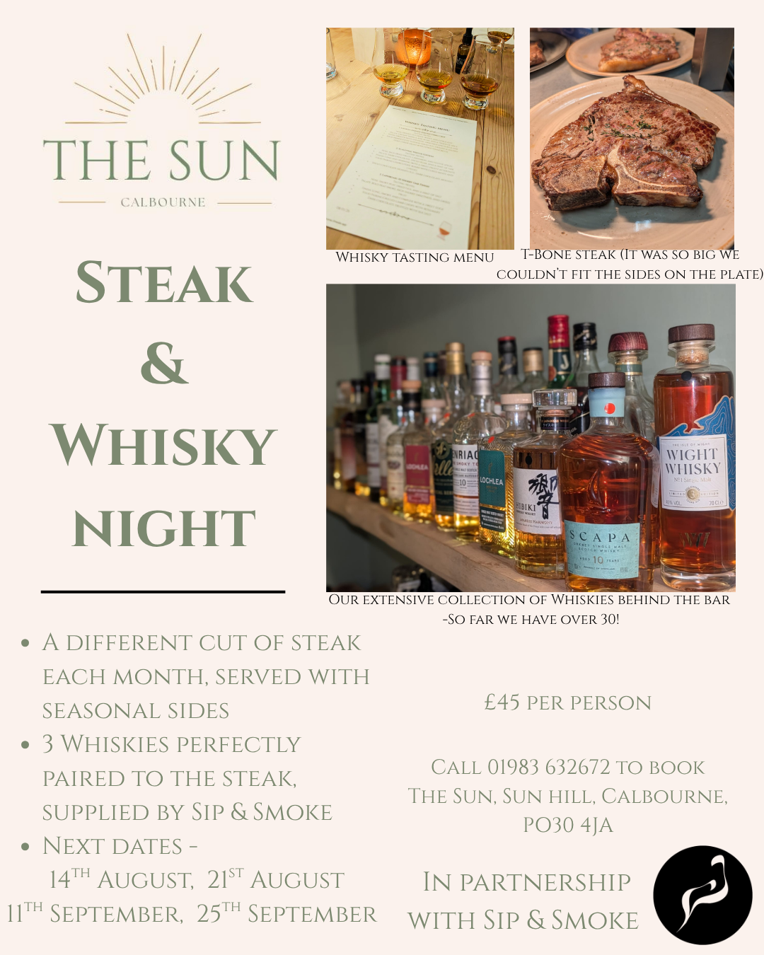 Steak &amp; whiskey night 