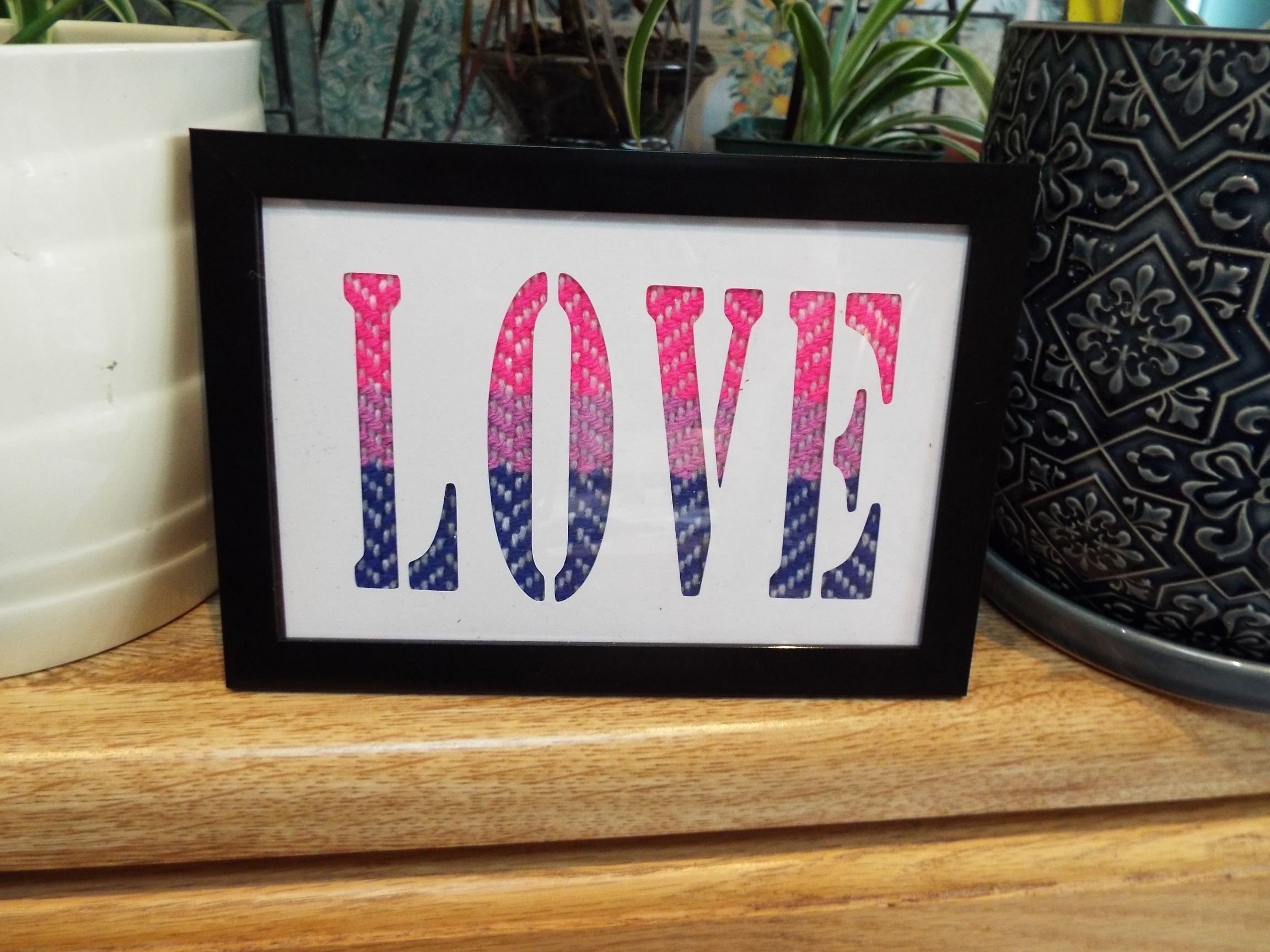 Framed Pride flag: LOVE