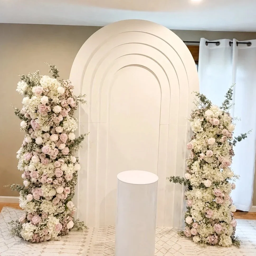 Luxury balloon and floral backdrop setup for a bridal shower by Bow Balloons near Cleveland, Ohio.
