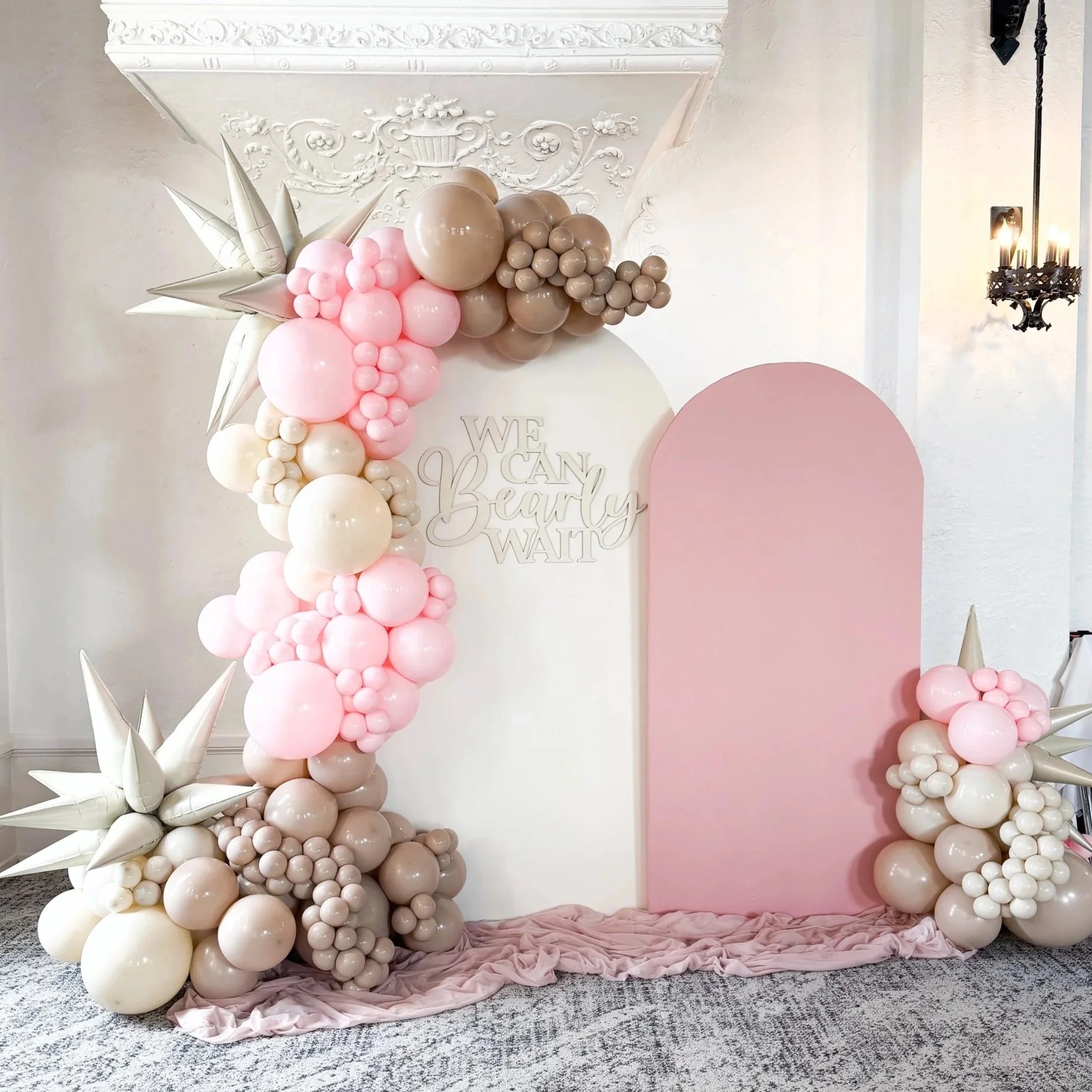 Elegant organic balloon garland, perfect for weddings, birthdays, and events in Hudson, Northeast Ohio.