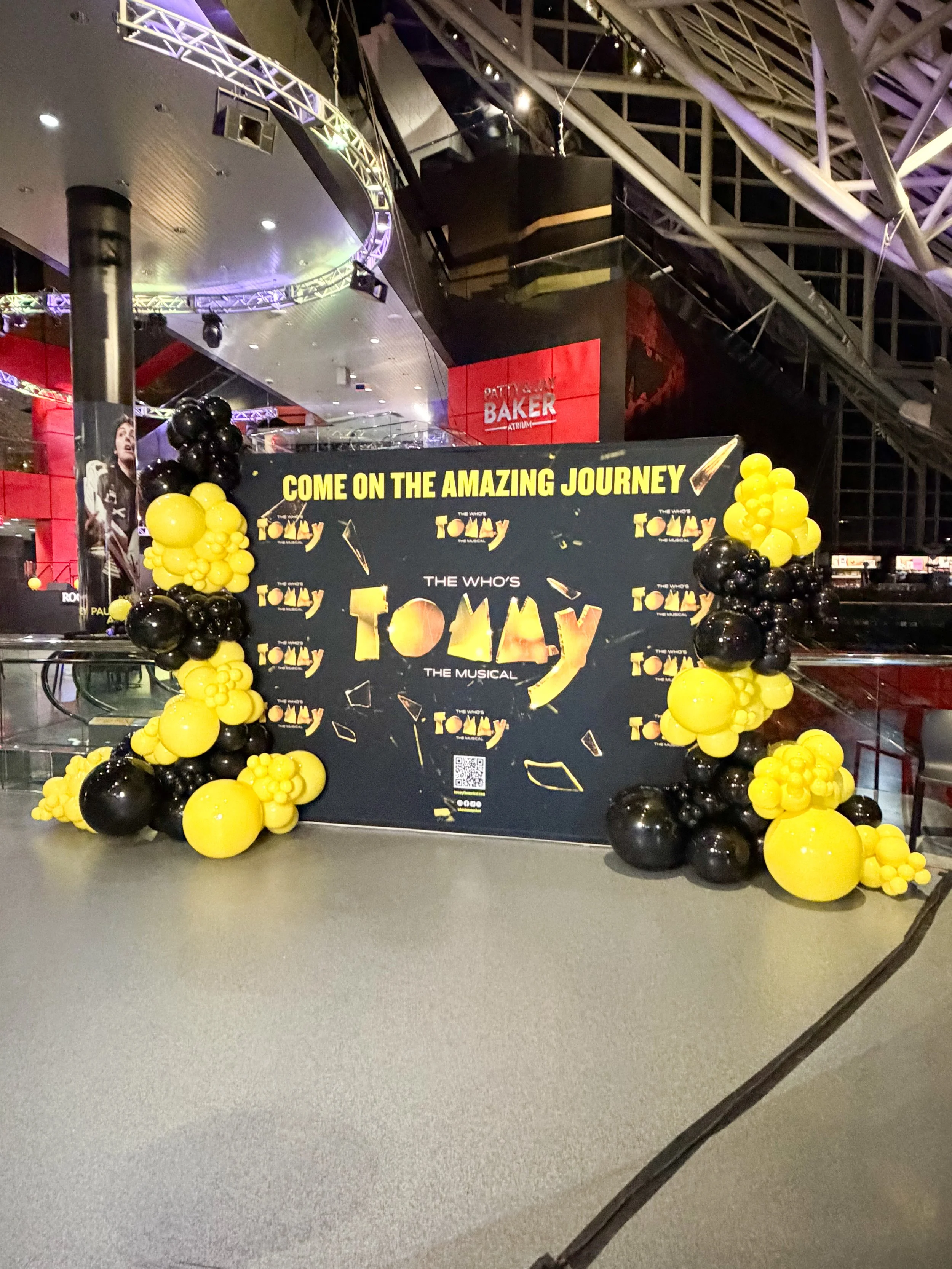 Corporate balloon decorations for business events, grand openings, brand activations, and company celebrations.