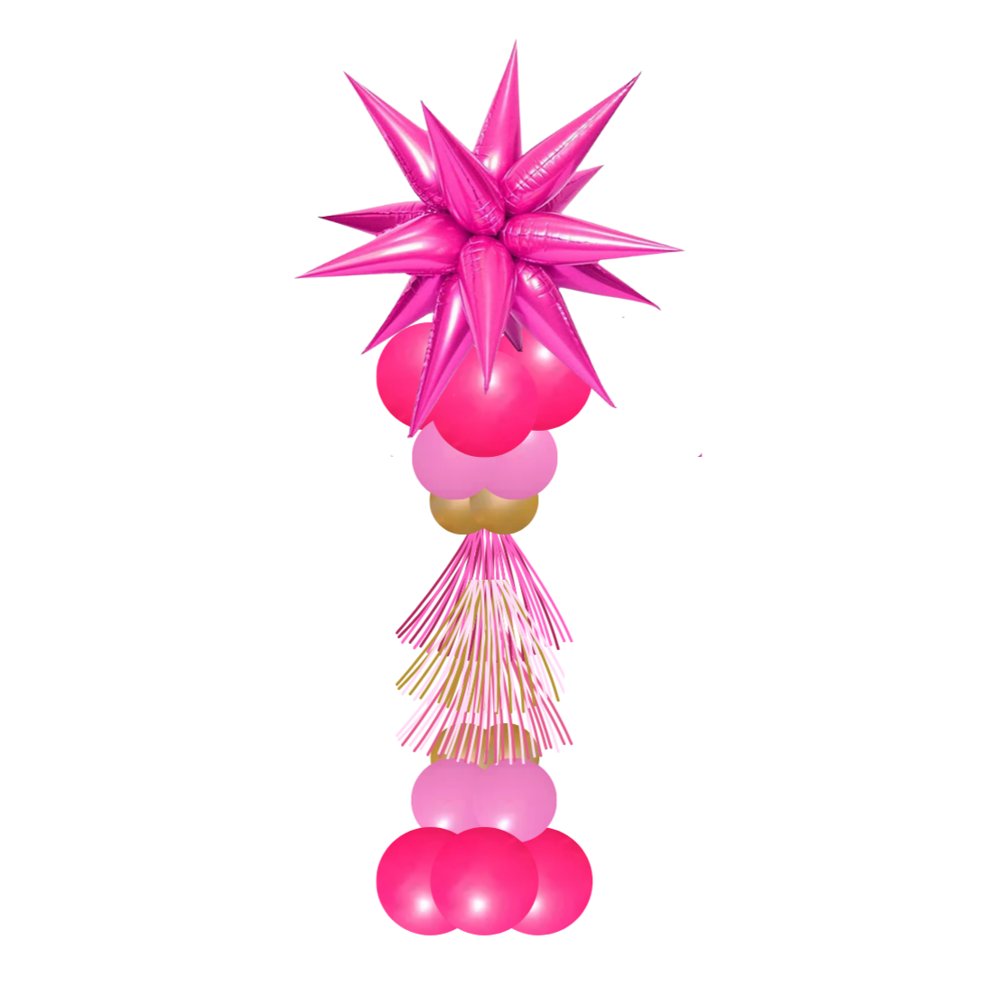 Custom balloon pillars to elevate weddings, parties, and events in Cleveland, Ohio with stylish and colorful balloon décor.
