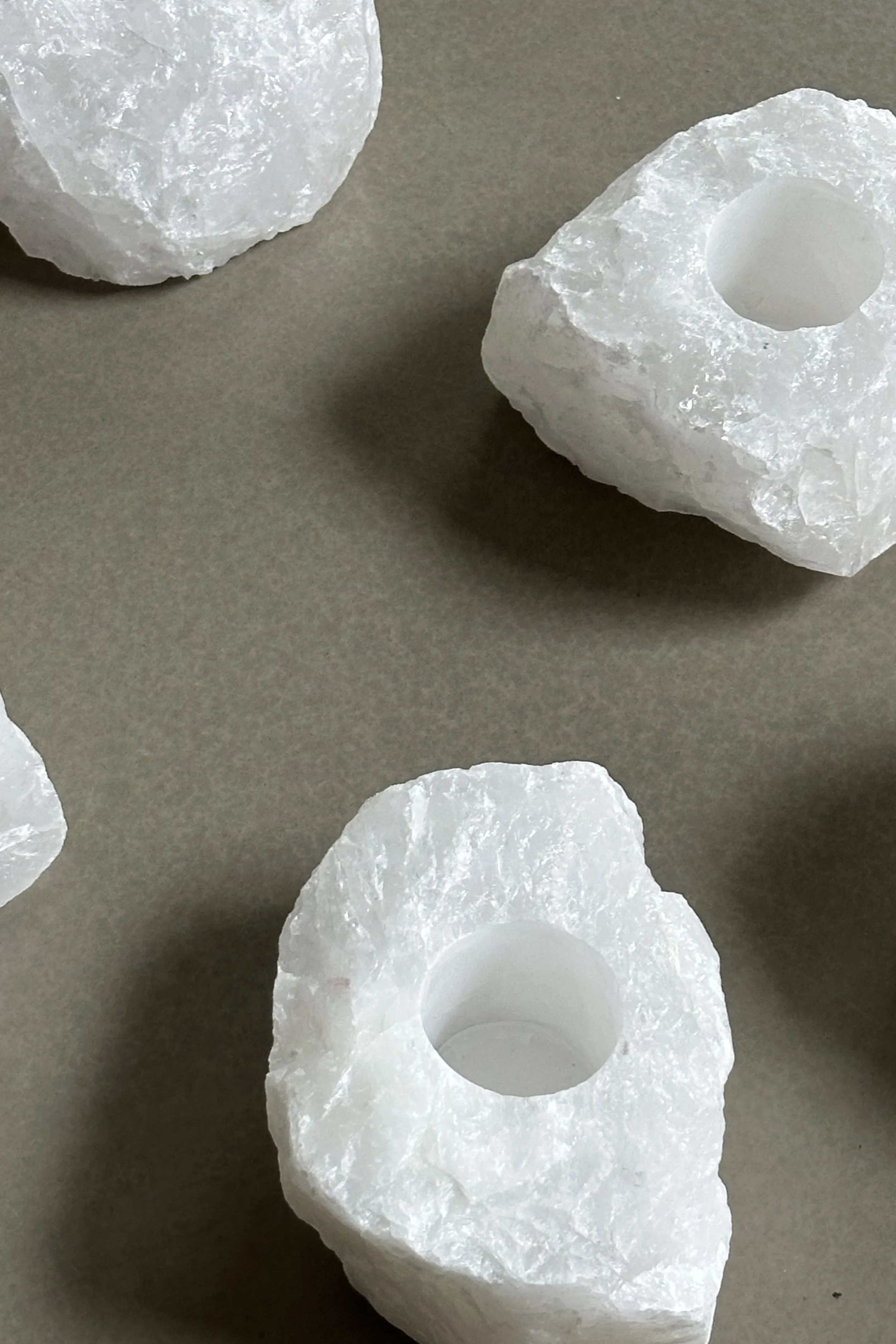 Tealight Holder - Quartz, Raw