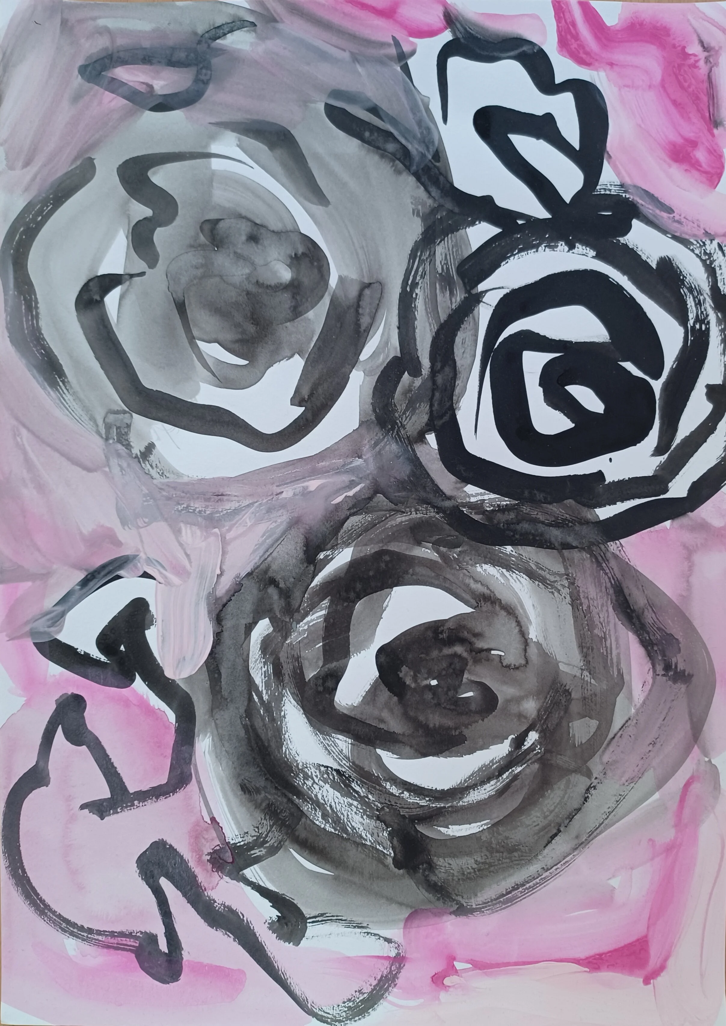 O.T., 2024, Japanische Tusche und Gouache auf Papier, DIN A3