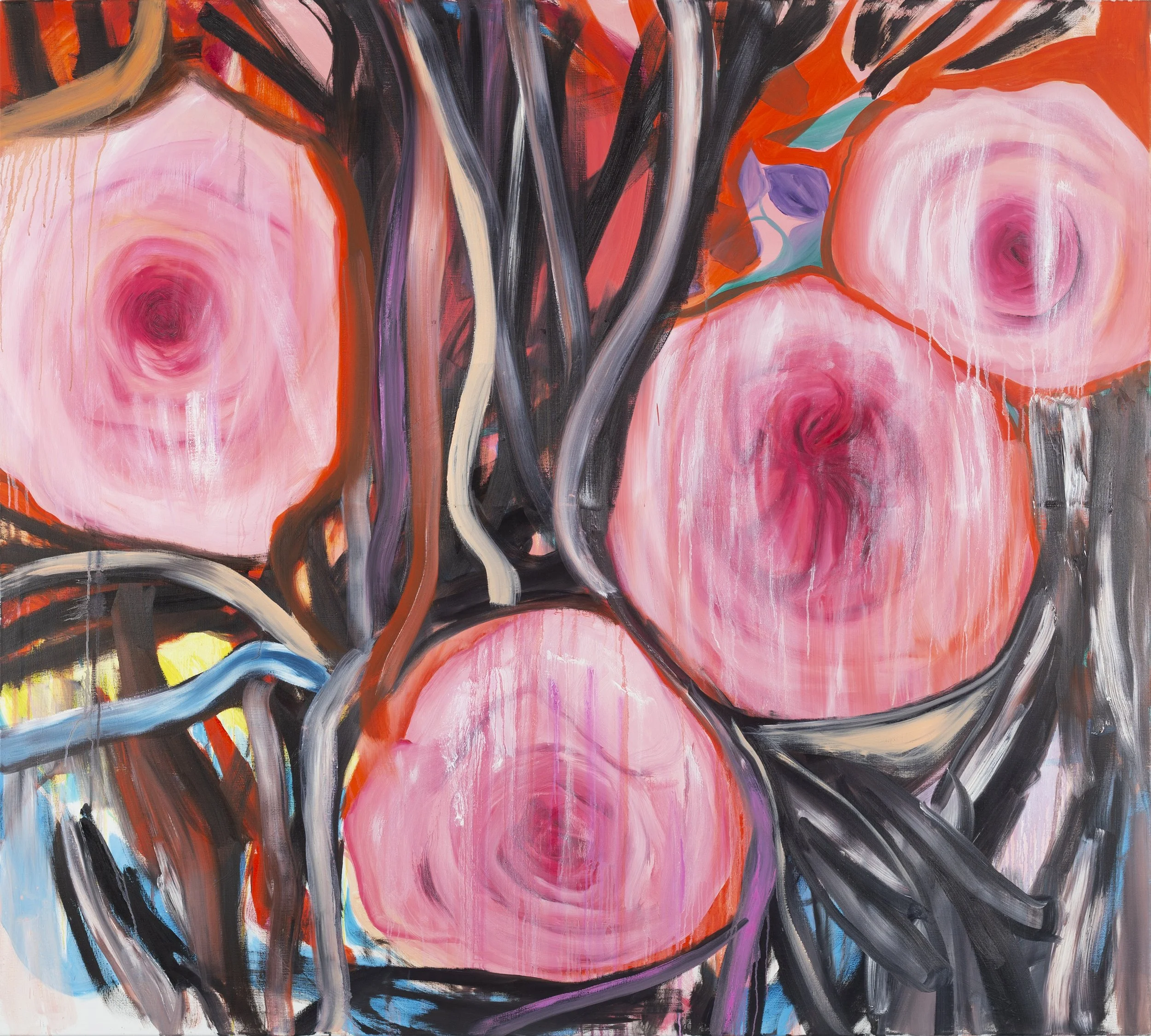 Ascherosen, 2024, Öl auf Leinwand, 170x190 cm