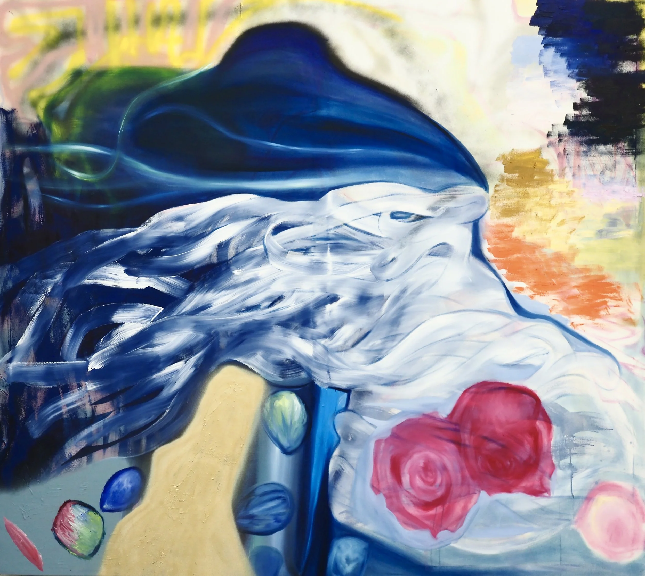 Grasse Matinée, 2023, Öl und Acryllack auf Leinwand, 180x200 cm