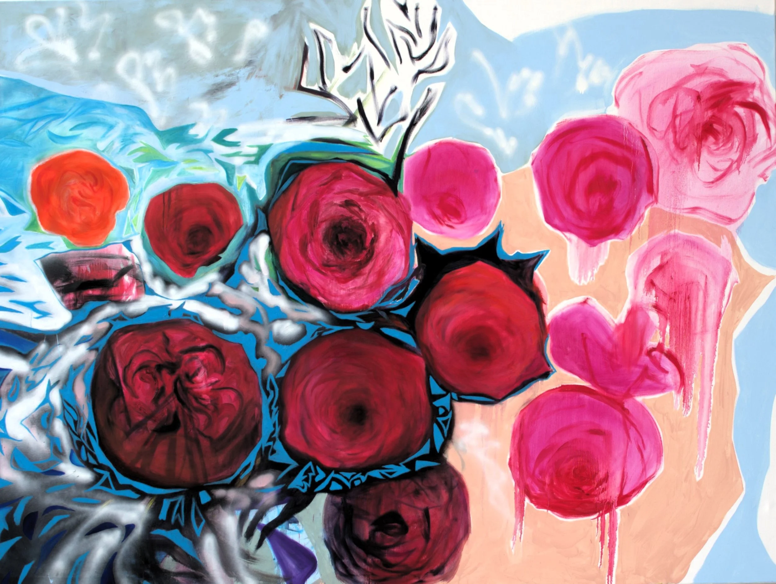 Glace Noire, 2023, Öl und Acryllack auf Leinwand, 190x220 cm