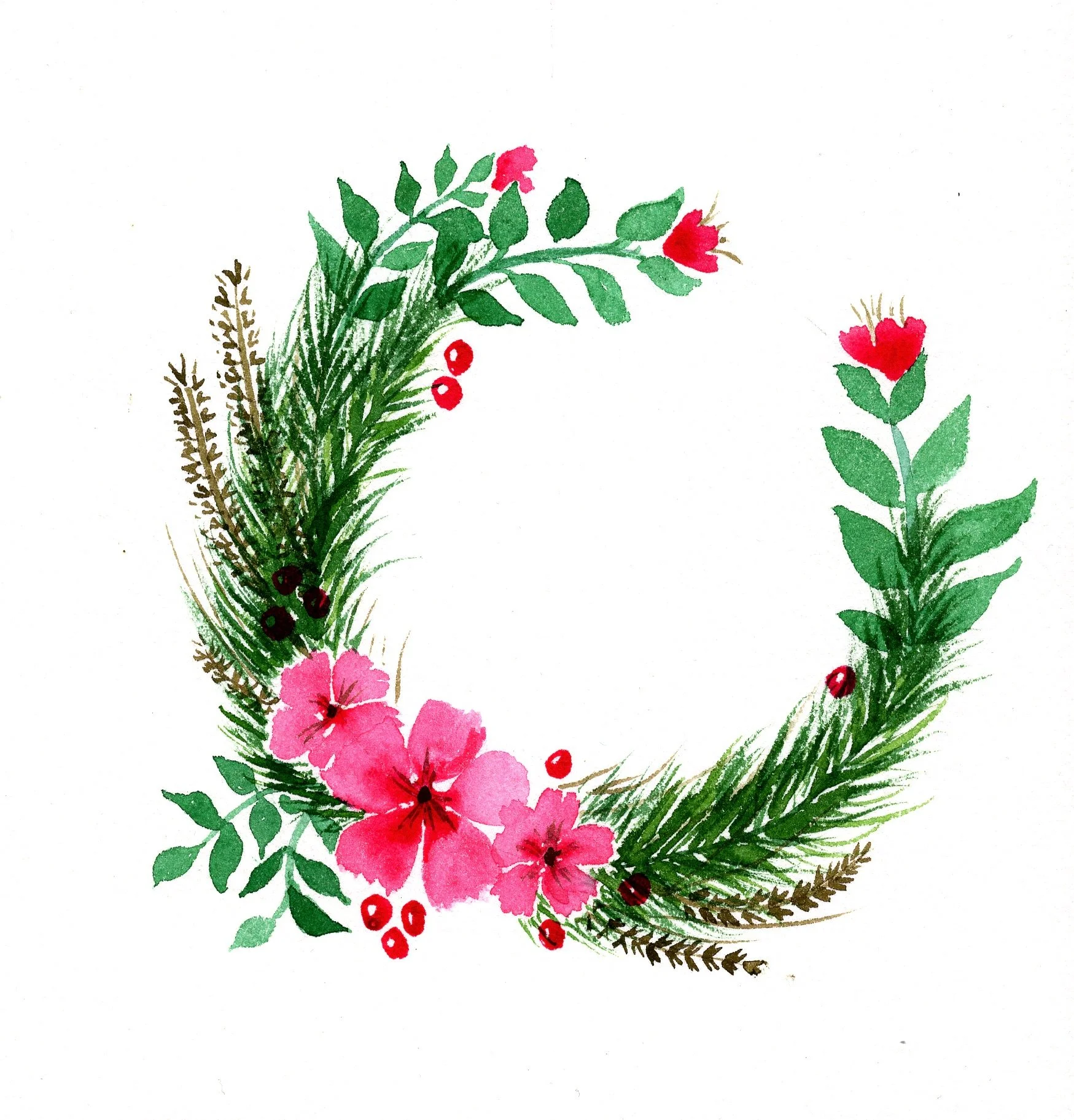 Watercolour for a Christmas card