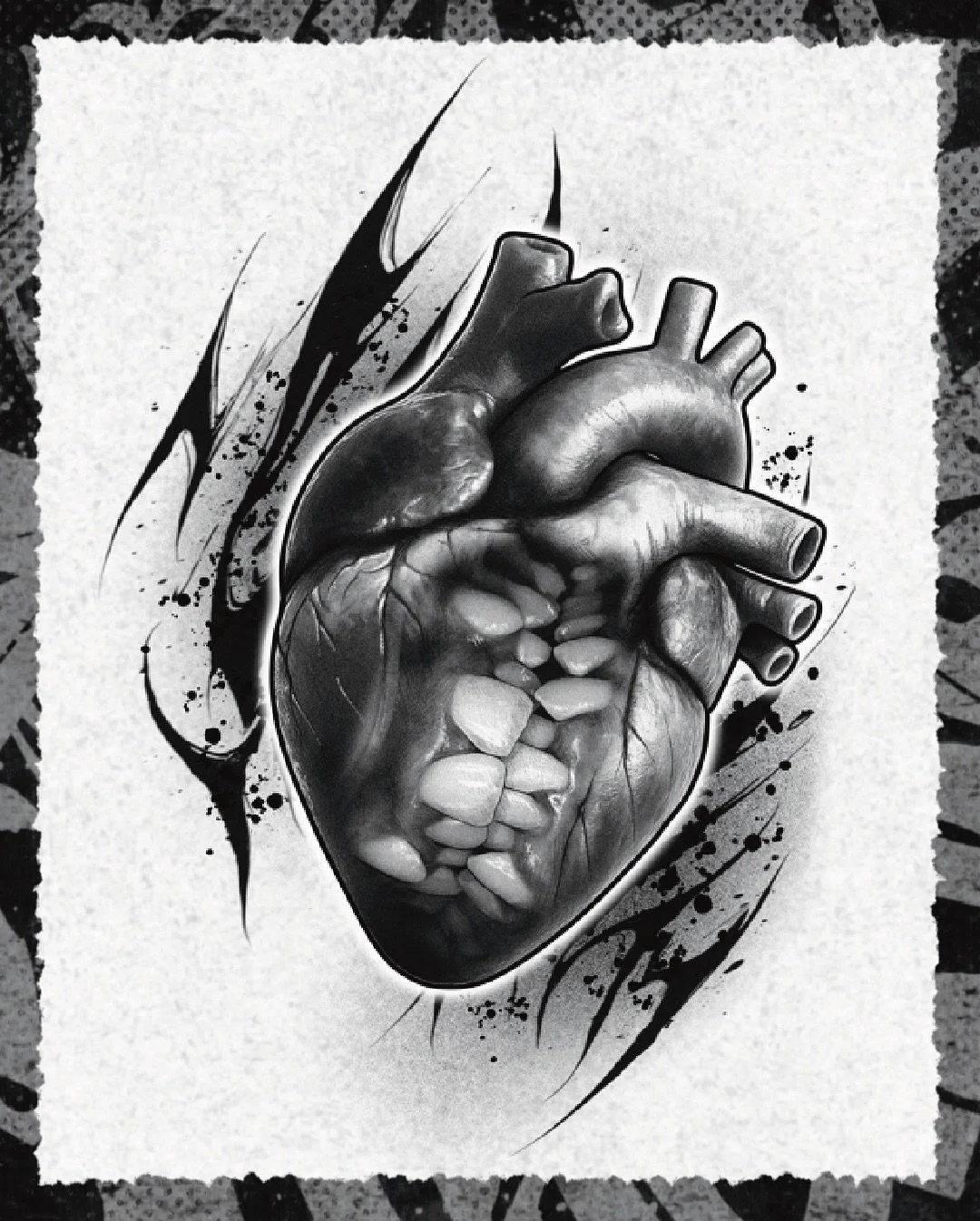 Is it Halloween yet? Have the weirdos wanting tattoos of anatomically correct hearts with gnarly teeth awoken from their slumber yet??? I know there&rsquo;s at least one of you ya freaky wee guy 🙏🏻🖤 
✷
@dagrentattoostudio Dunfermline, Fife 
✷
✷
⊹₊