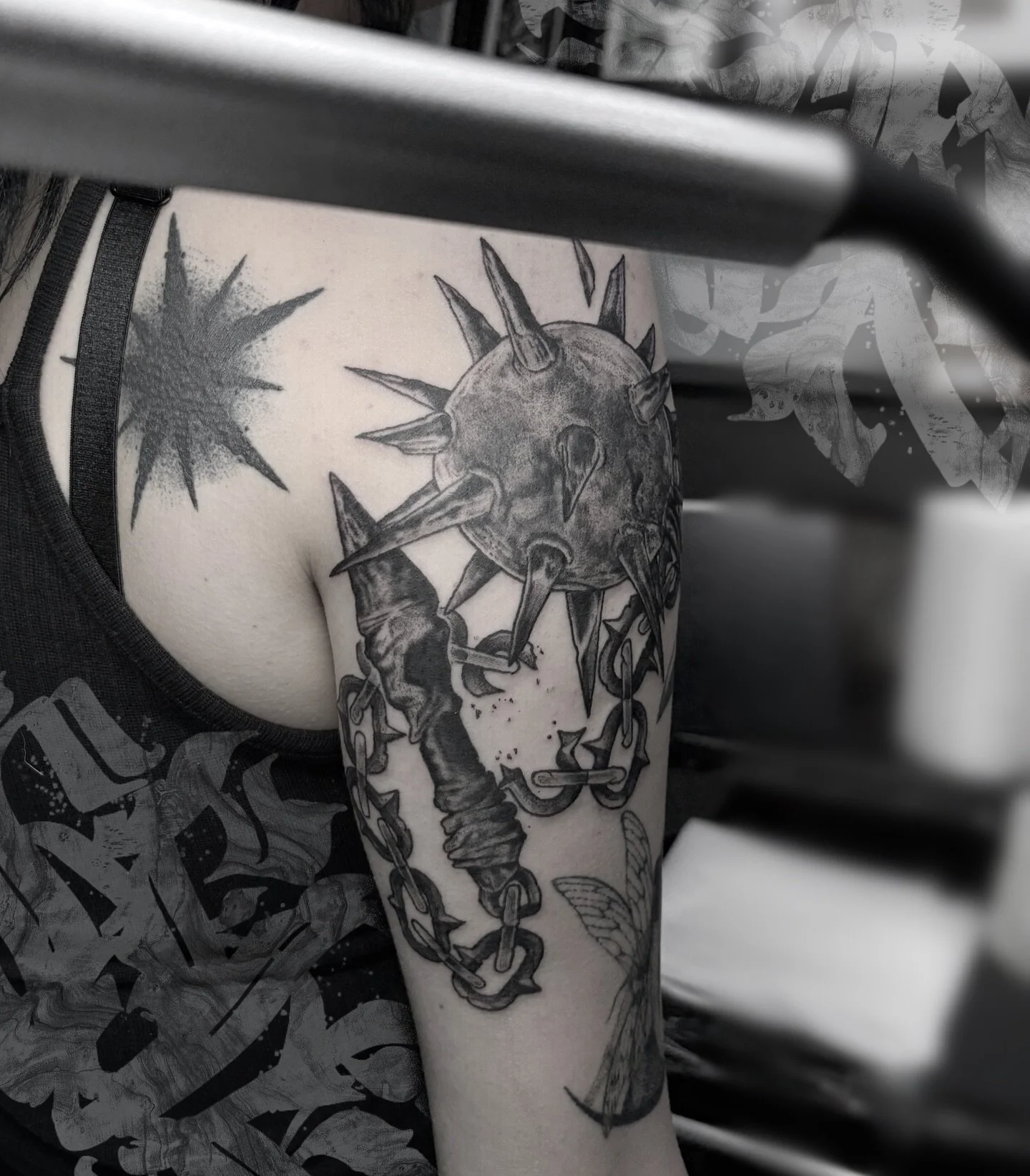 Big phat flail filler for Abbie along with a heal star cover up 🖤 thank you hon! 🙏🏻
✷
@dagrentattoostudio Dunfermline, Fife 
✷
⊹₊⟡⋆ Enquiry form link in bio ⋆⭒˚.⋆
✷ 
✷
✷
#trashandbone #bishoprotary #pantheraink #tattoo #gapfillertattoo #flail #bla