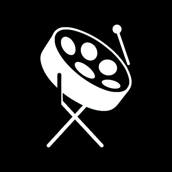 Silhouette of steel pan instrument