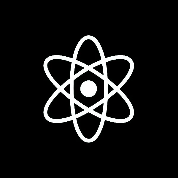 Silhouette of atom symbol.