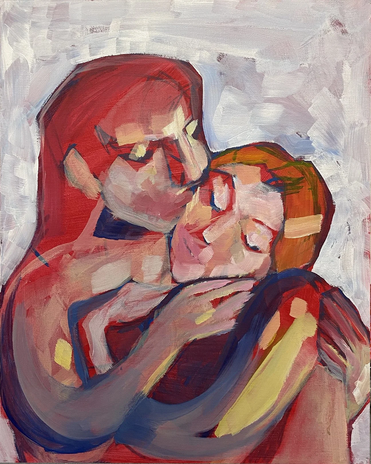The Kiss, 2021, acrylic paint on canvas board