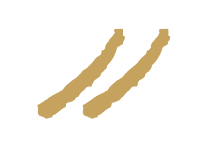 Two gold-colored claw marks on a black background.