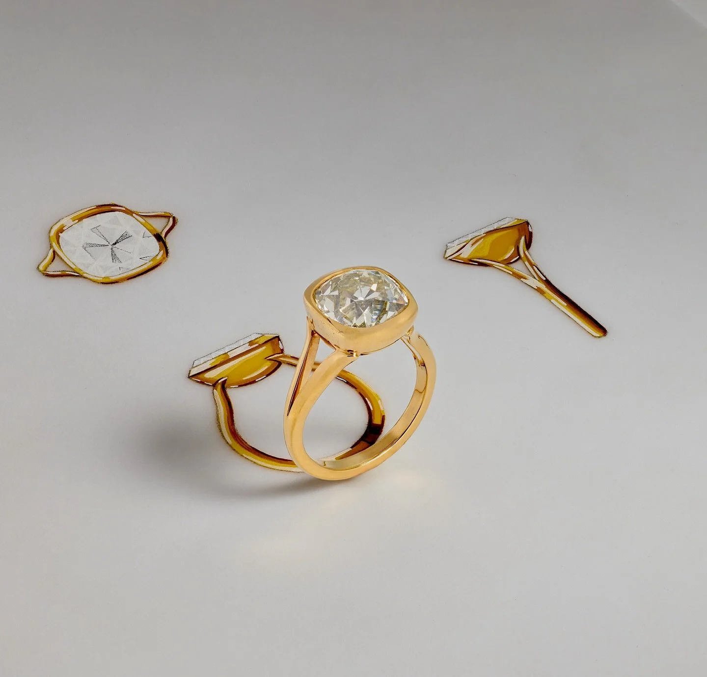 Designing this piece for @davidgardner and @roimata was an absolute joy.
Together, we created a ring that reflects their love. Effortless, elegant, and full of character. The chic design centres on a 6ct Old Mine Cut rare white diamond, handmade in