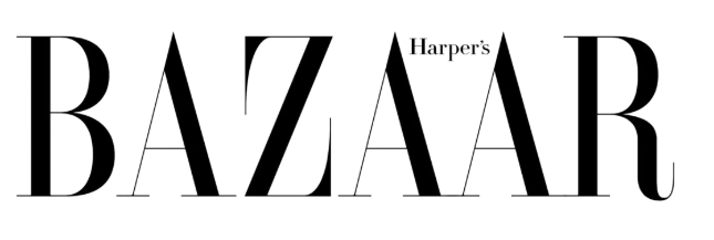 Harper's Bazaar magazine cover featuring a black background with the magazine's title in elegant, large serif font.