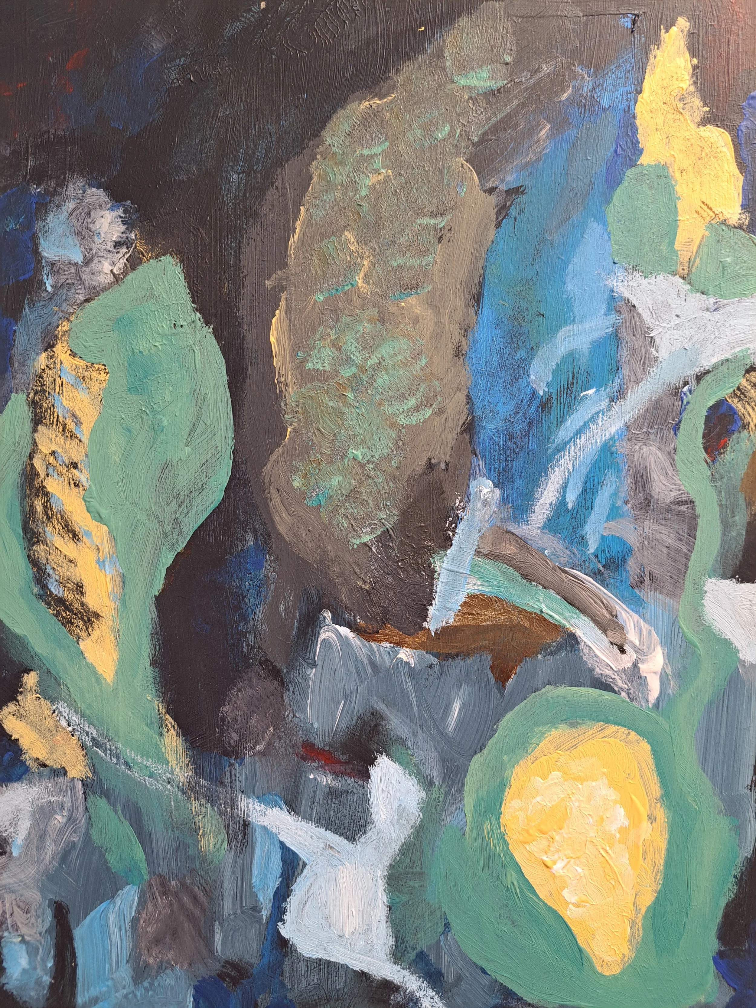 Natt, 2021, akryl på plate, 41x32 cm