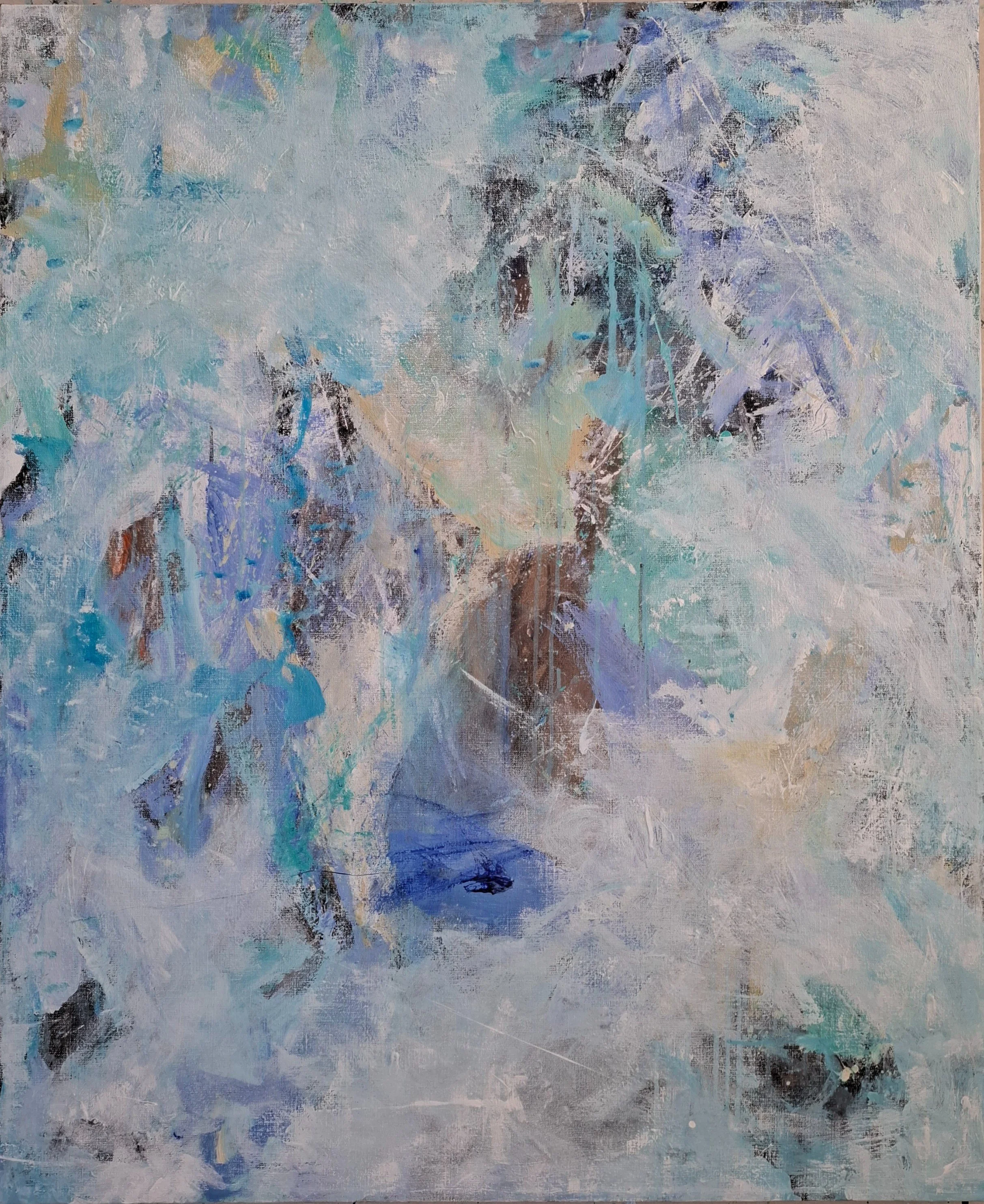 Vinterskog, 2025, akryl på lerret, 121x100 cm