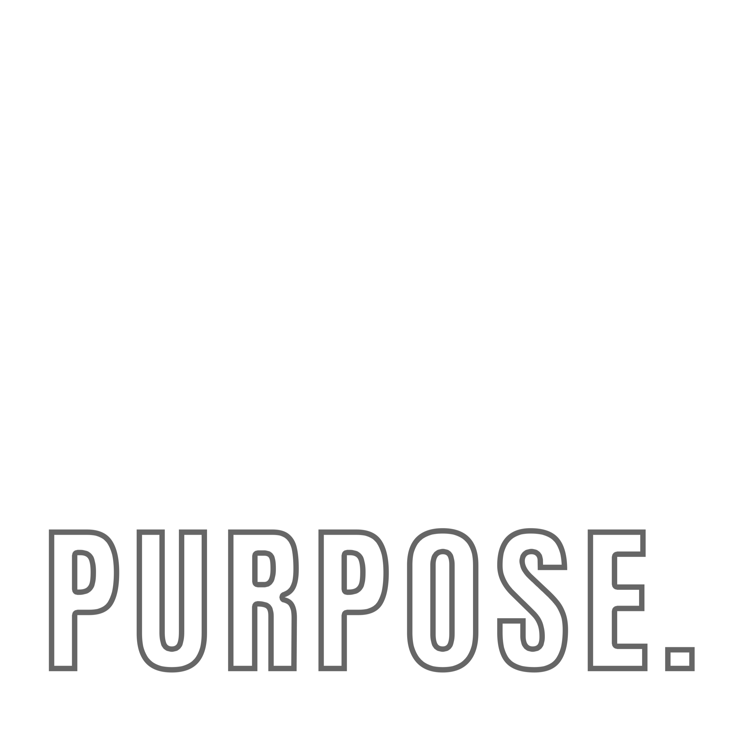 Black background with bold white and gray text that reads "TRAIN WITH PURPOSE."