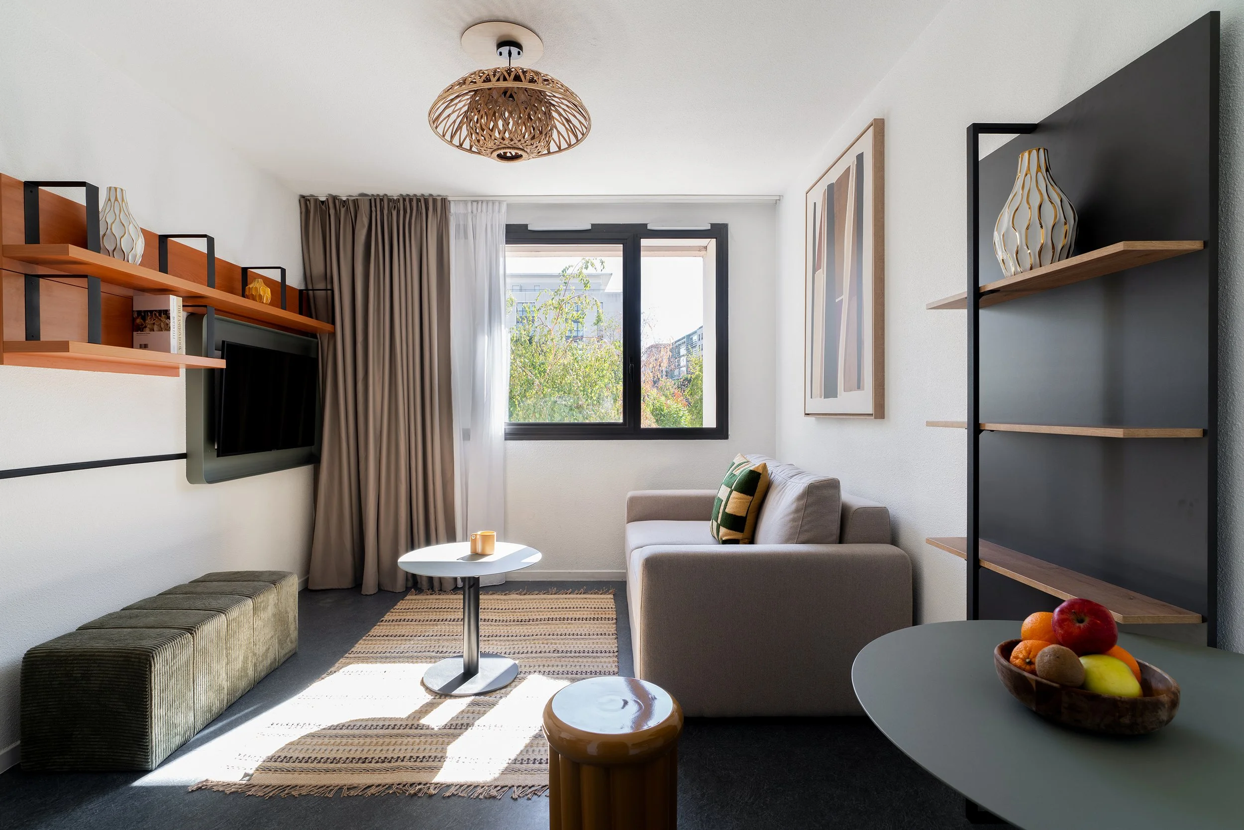 Photographie d'une chambre d'hôtel