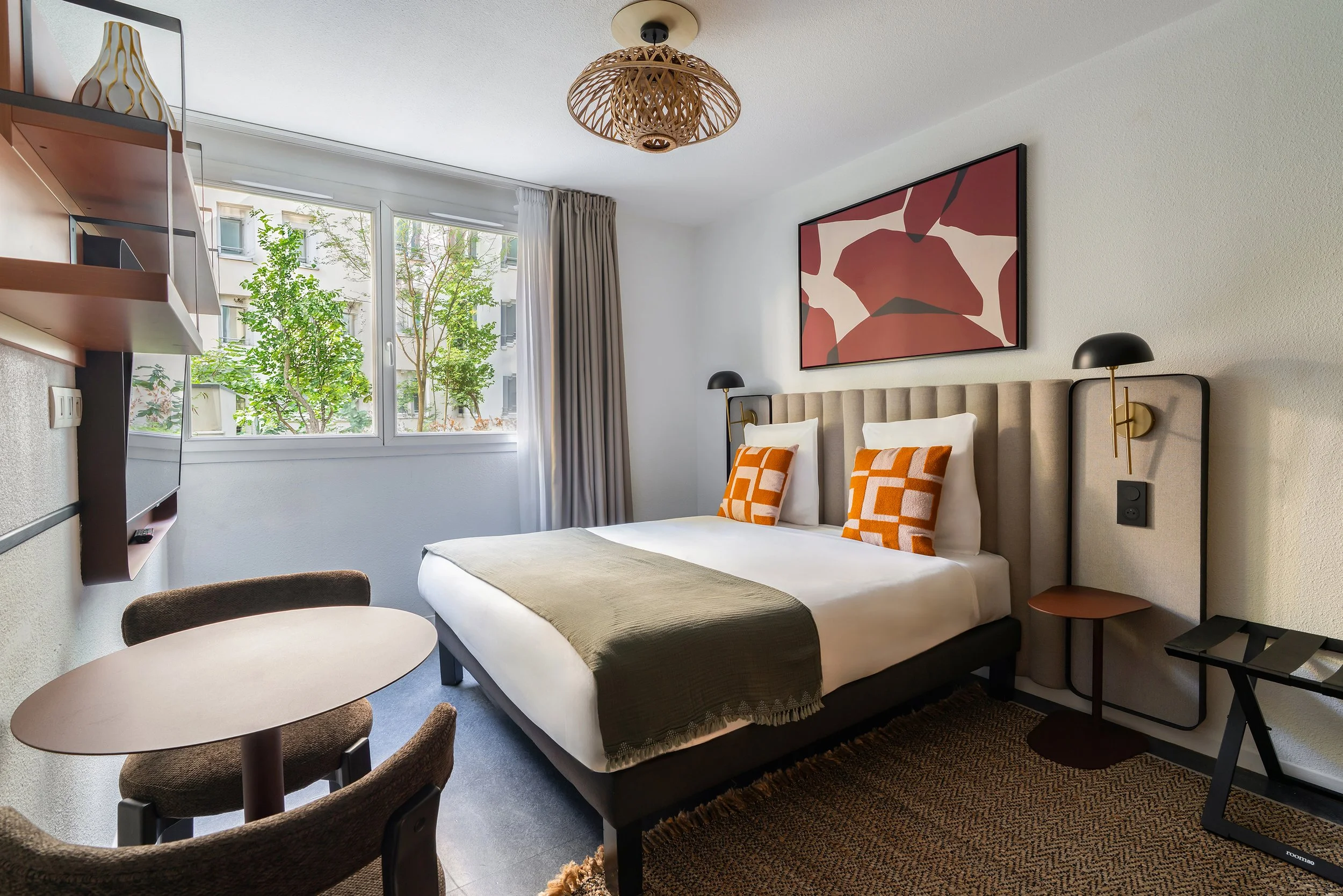 Vue d'ensemble d'une chambre d'hôtel