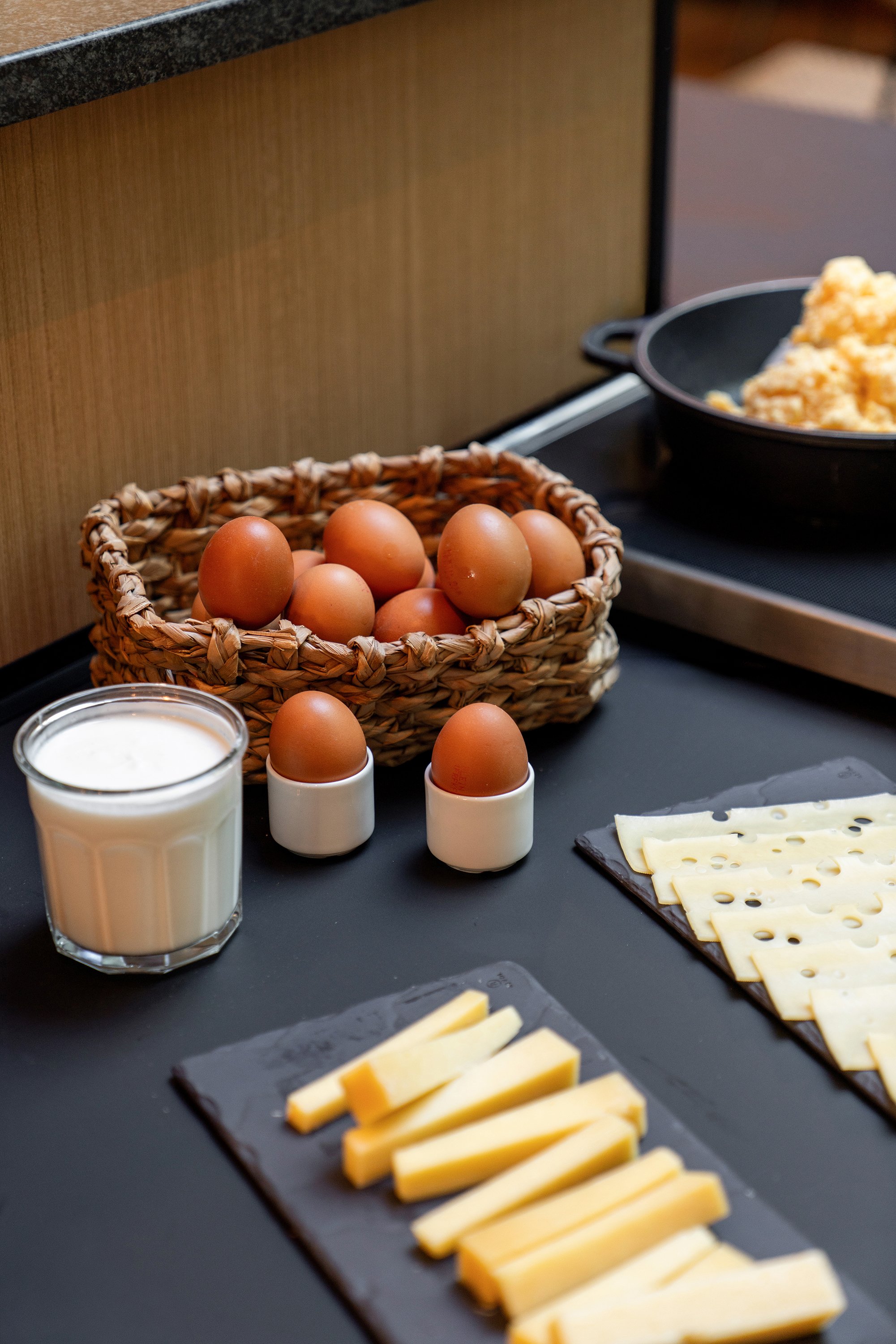 Détail du buffet petit-déjeuner d'un hôtel