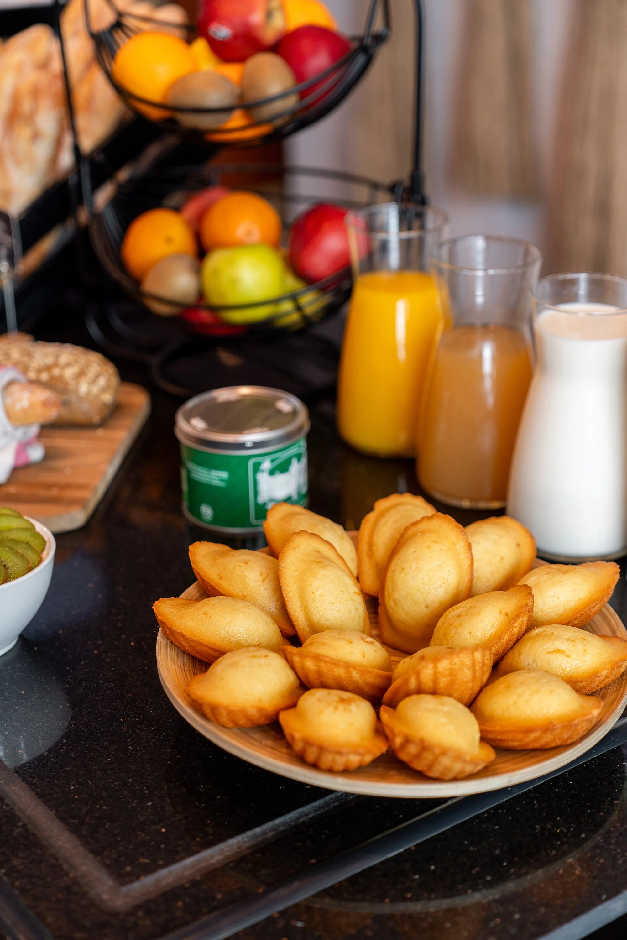 Détail du buffet petit-déjeuner d'un hôtel