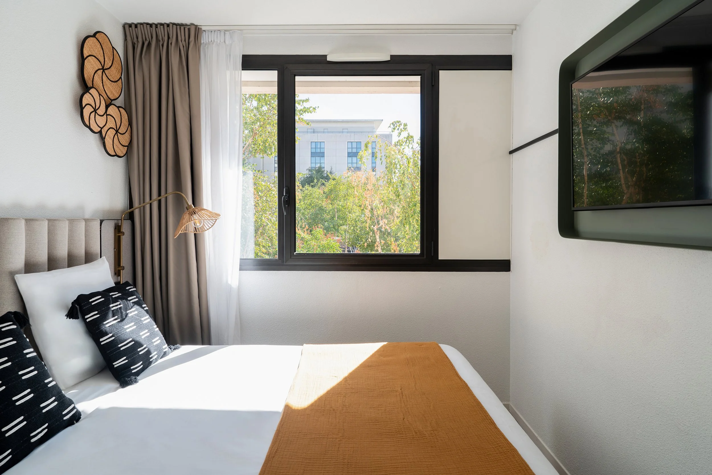 Photographie d'une chambre d'hôtel