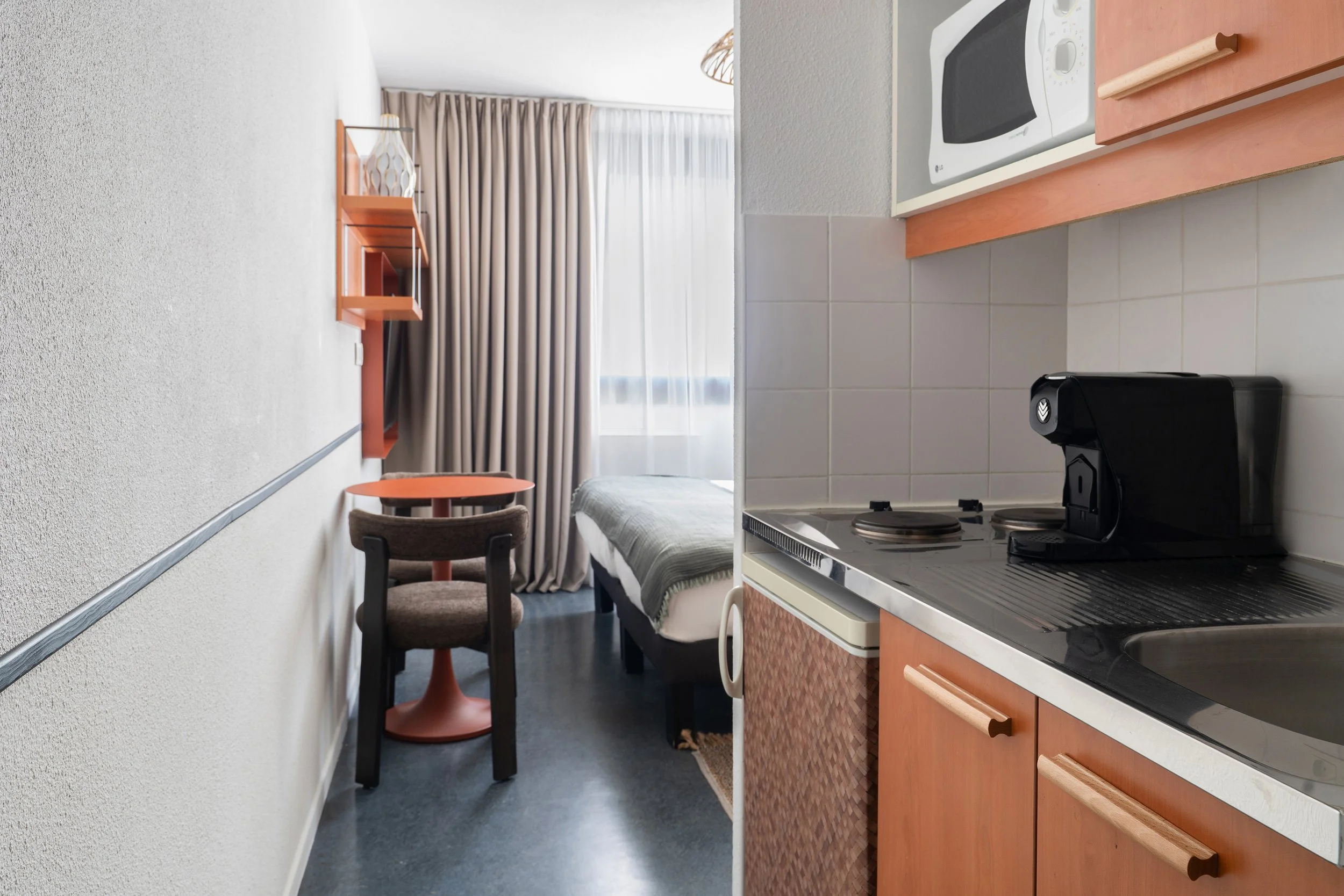 Photographie d'une cuisine d'une chambre d'hôtel