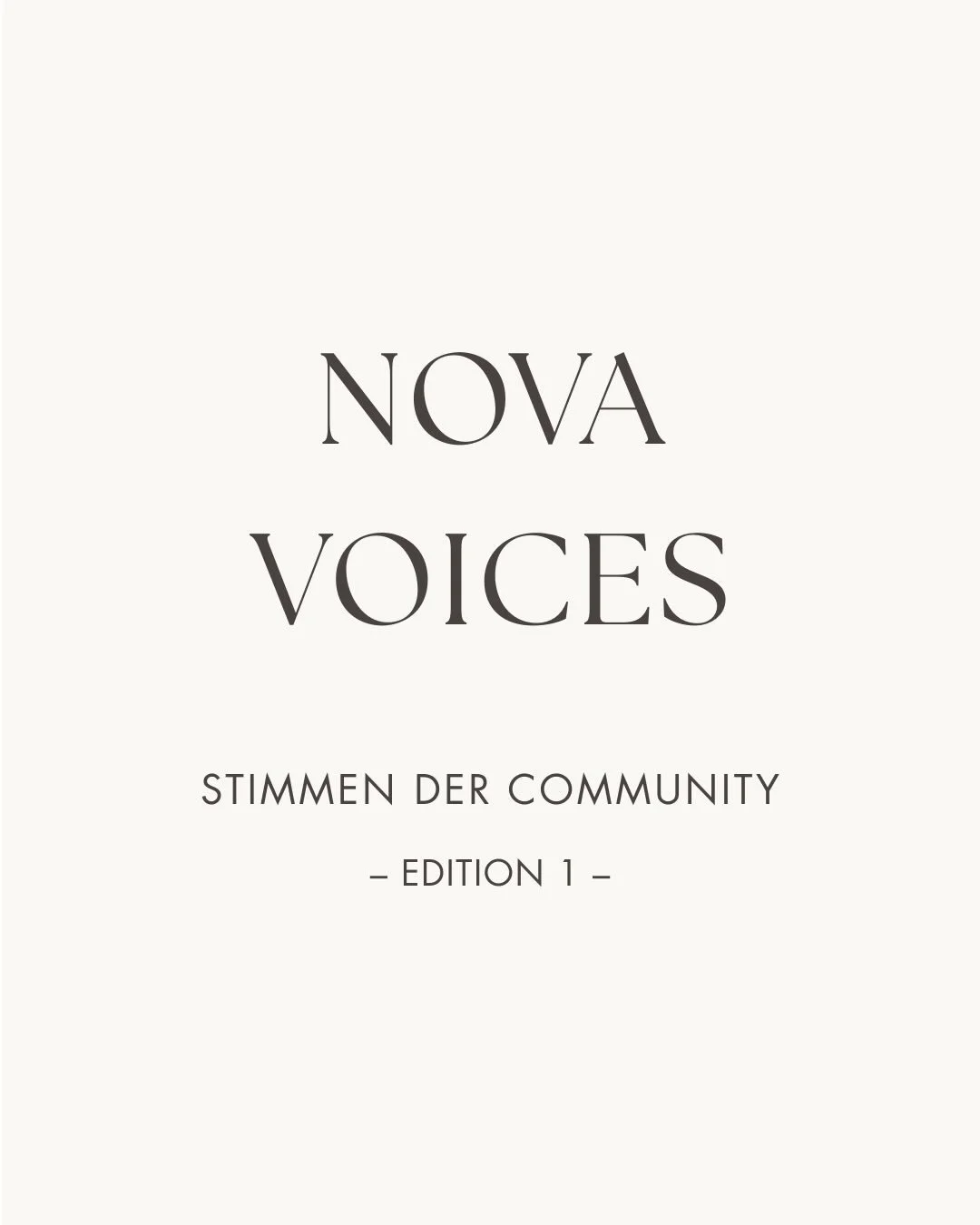 NOVA VOICES
Stimmen der Community &ndash; Edition 1

Feedback &amp; Eindr&uuml;cke
aus unserem Winter Special am Wochenende.

Momente von Ruhe, Verbindung
und echtem Innehalten.

Danke, dass ihr da wart. ✨

#NOVAHAUS #novavoices #winterruhe #gemeinsc