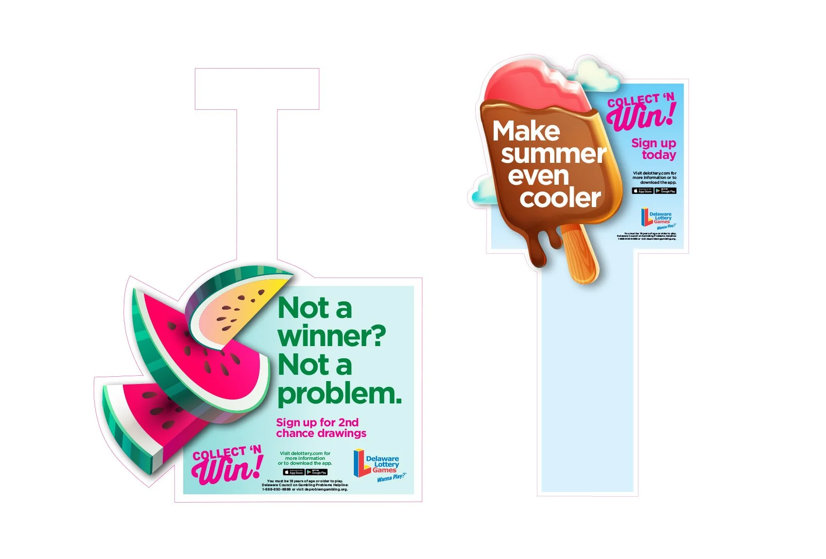 Delaware Lottery POS Die Cut Displays | Design
& Production