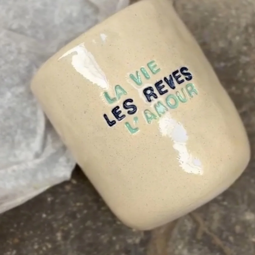 Guess who is back ? 🤭

The personalized mugs are back on my website ! Let me remember you how it works :

☀️ Select the size of your mug (4 sizes available)
☀️Type your own text and select the color
☀️ Wait a little bit as the are handmade on reques