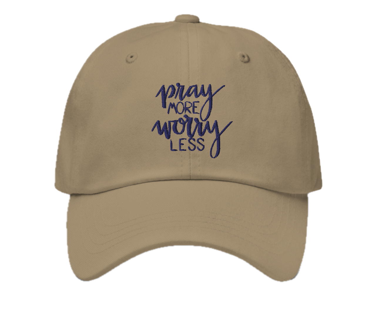 pray more dad hat in khaki