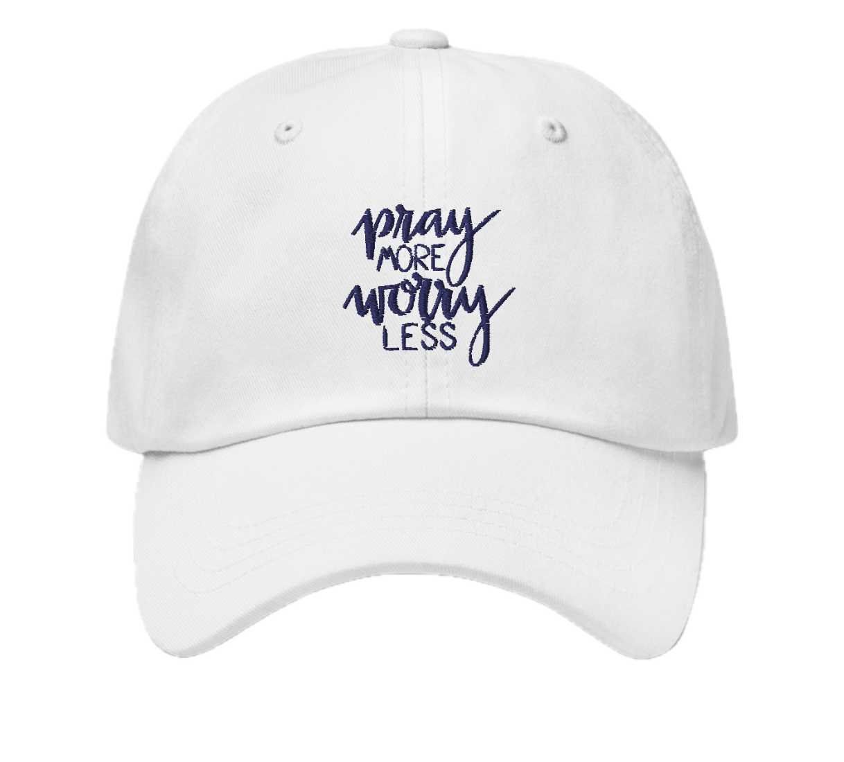 pray more dad hat in white