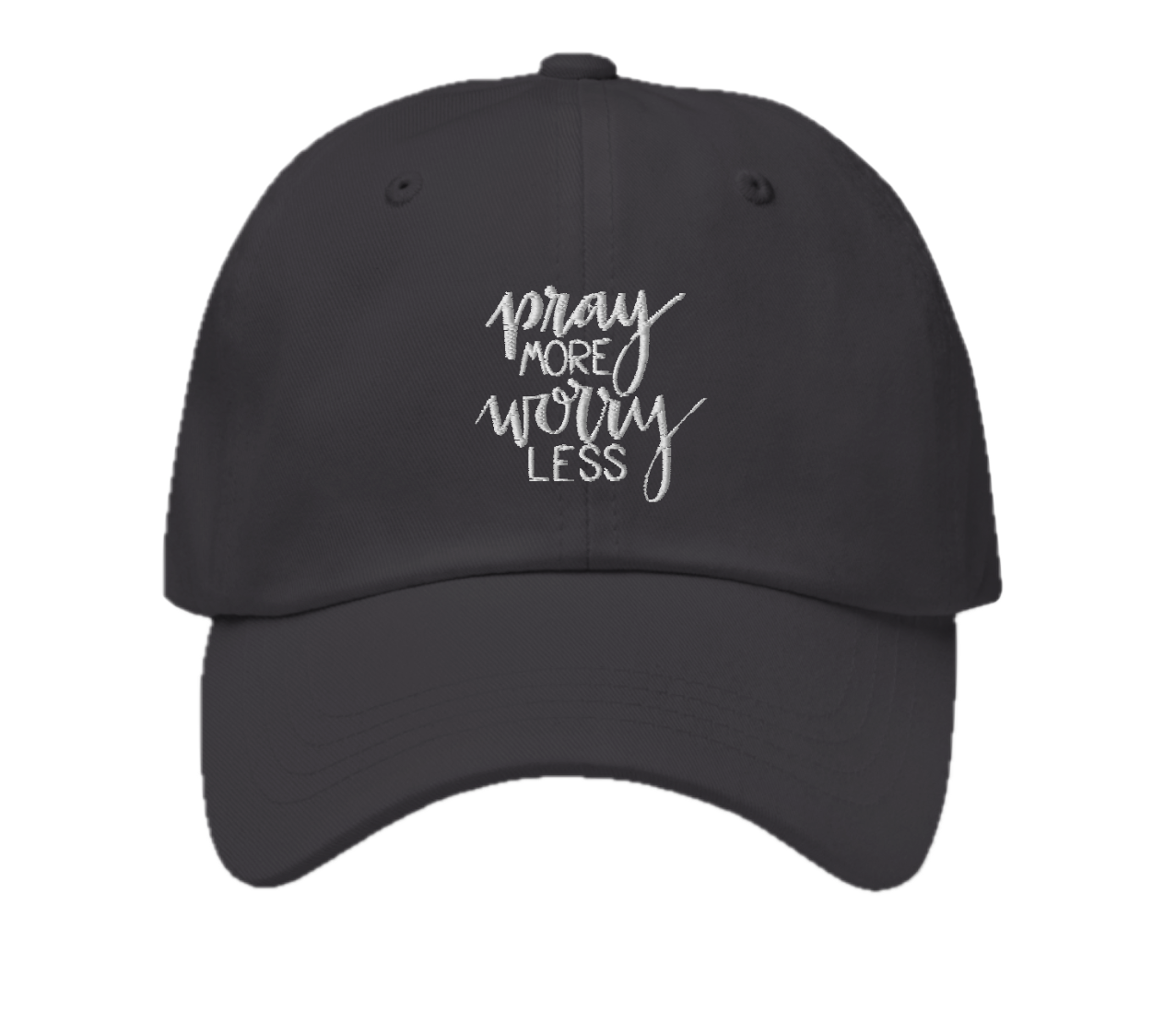 pray more dad hat dark grey