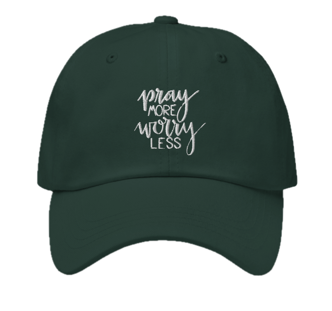 pray more dad hat in spruce